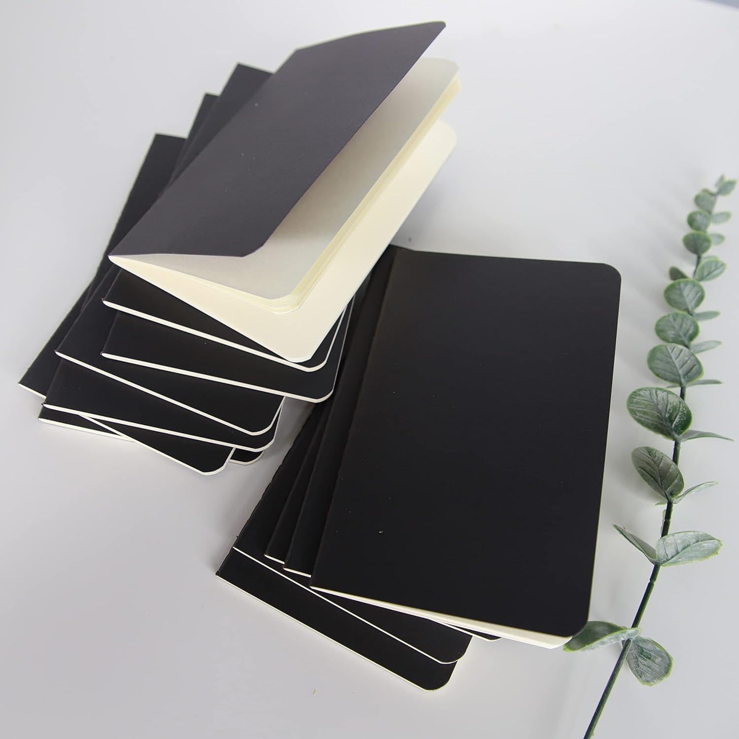 Cuaderno de bolsillo TWONE, tapa negra, 12 unidades, 30 hojas