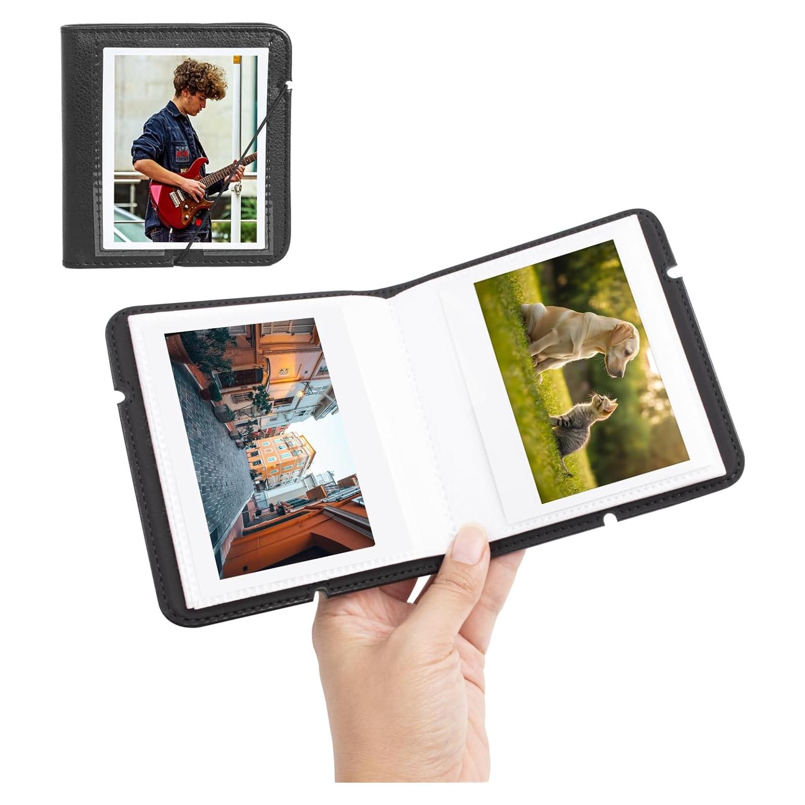 Álbum de fotos pequeño HIYQIN para Instax Wide 28 bolsillos - Negro