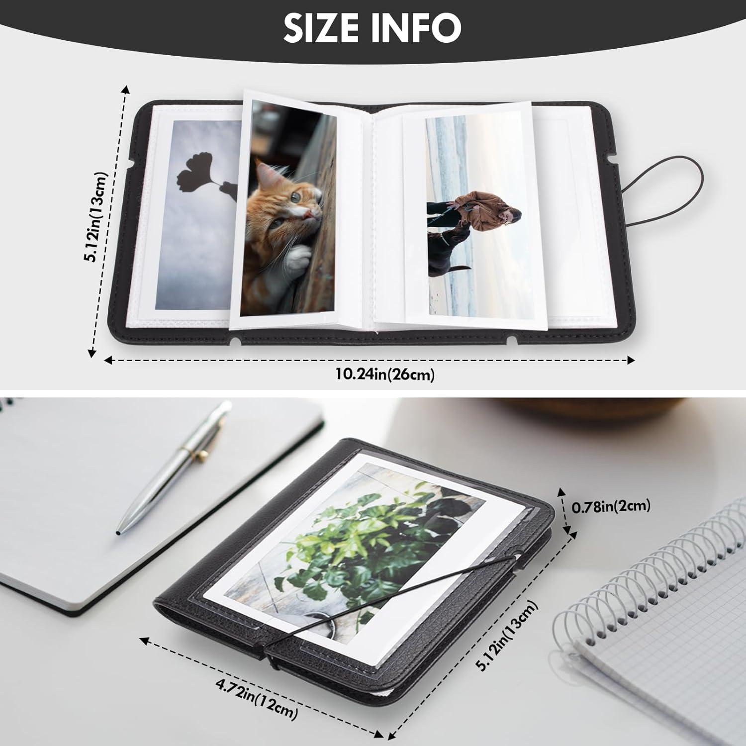 Álbum de fotos pequeño HIYQIN para Instax Wide 28 bolsillos - Negro