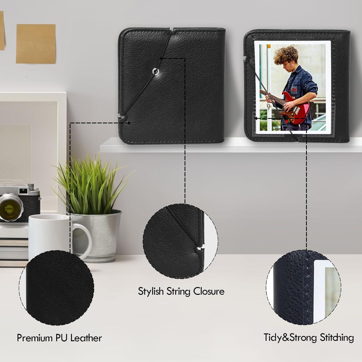 Álbum de fotos pequeño HIYQIN para Instax Wide 28 bolsillos - Negro