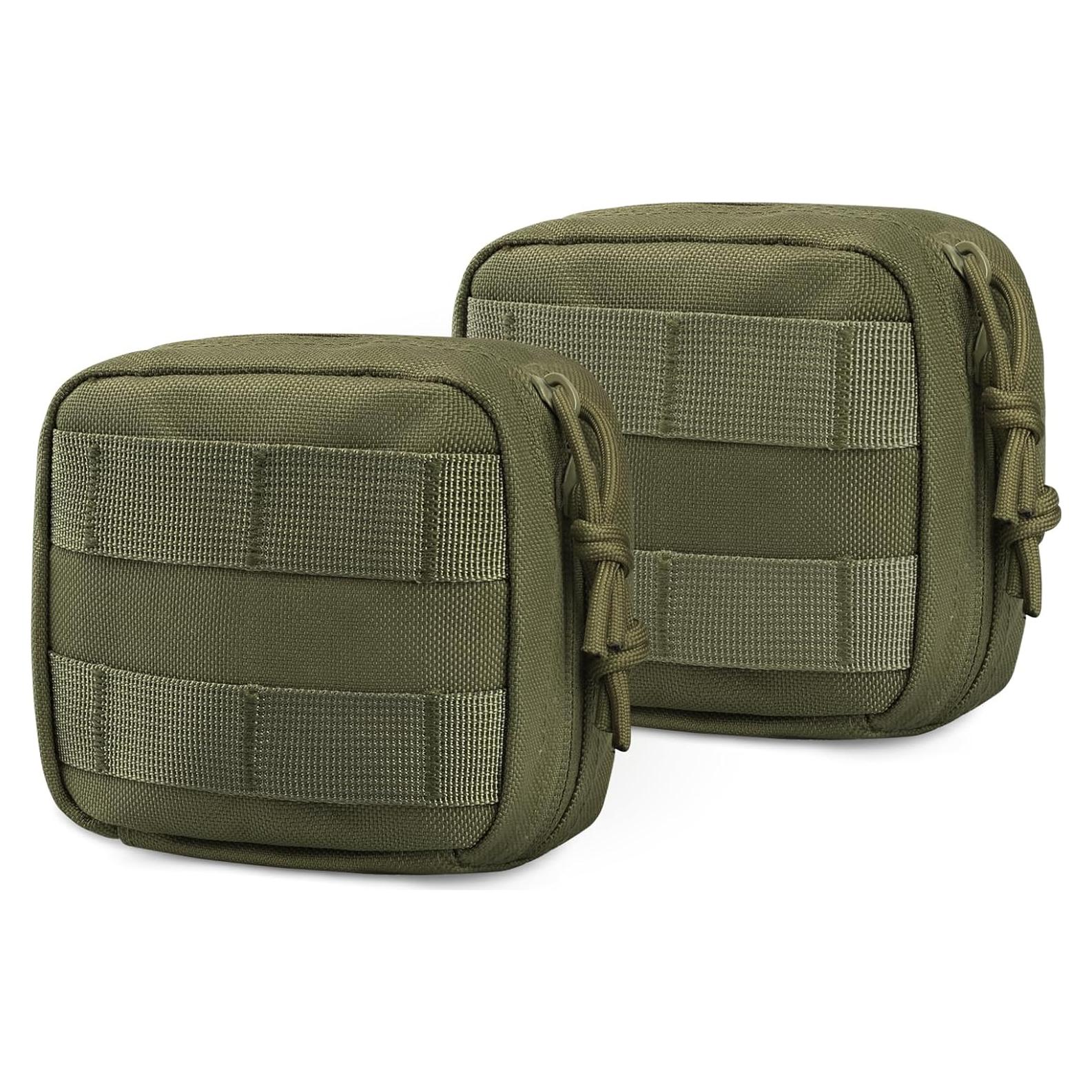Paquete de 2 Bolsas Molle Pequeñas RXW 4x4 Nylon Verde Militar