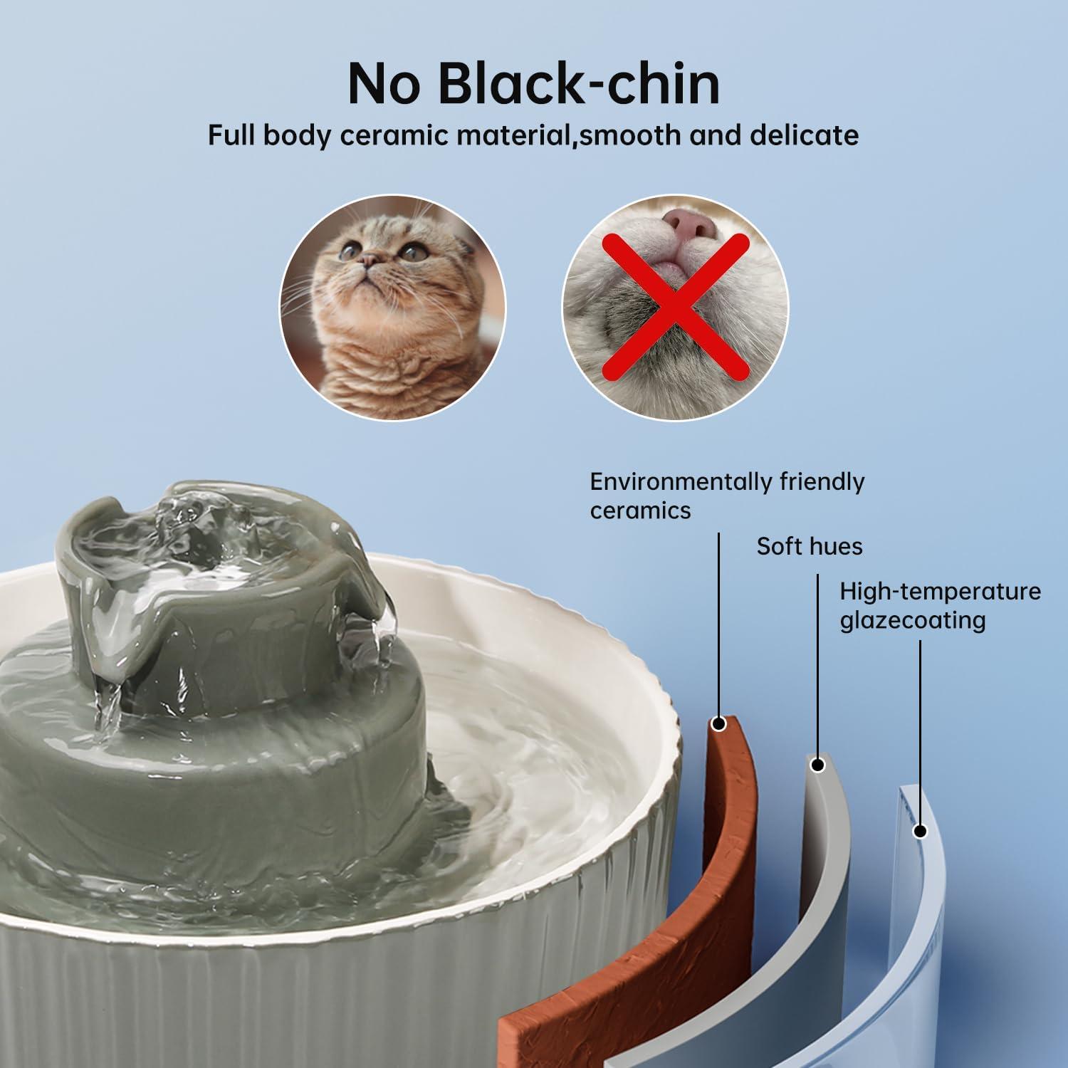 Fuente de Agua Automática para Gatos SgurFin 2.1L Cerámica Gris