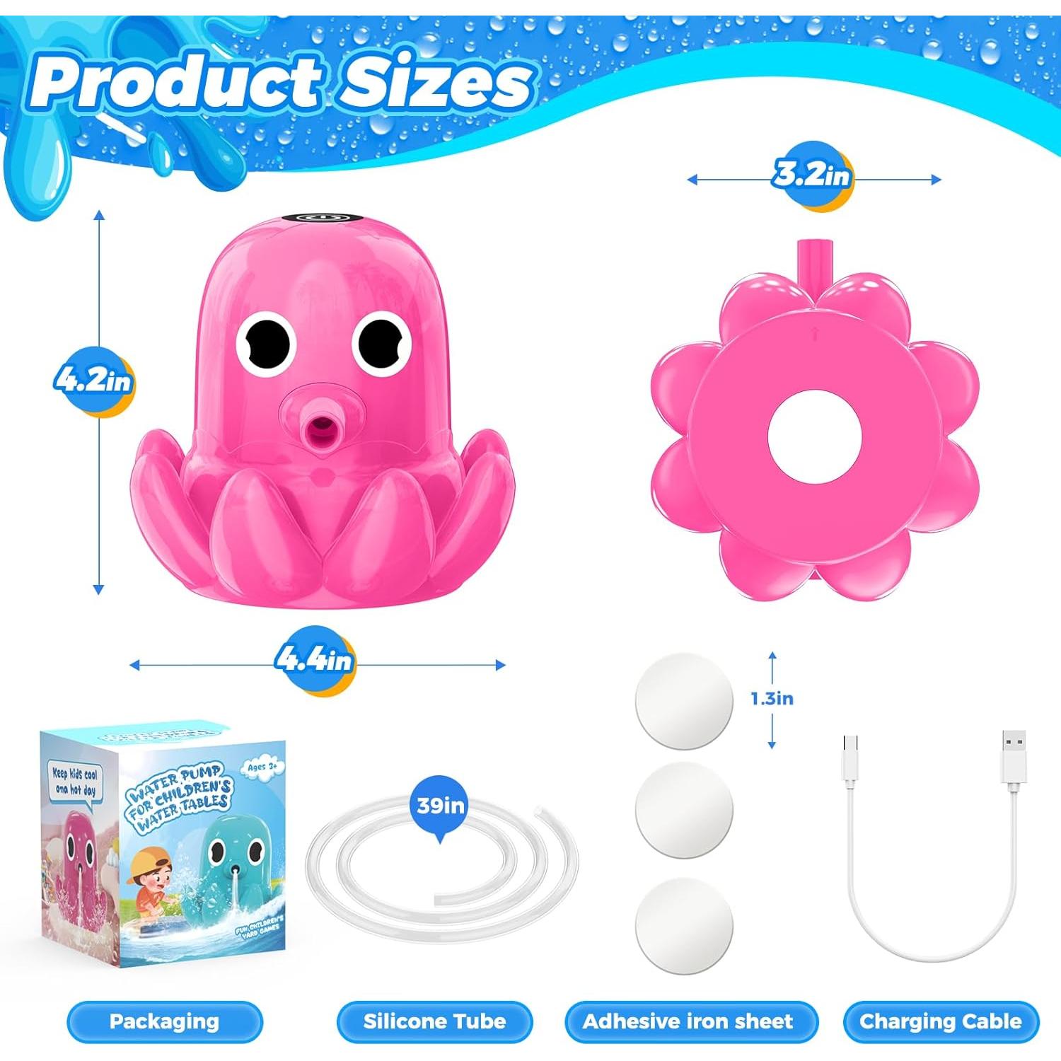 Bomba de Mesa de Agua Aoumcom Pulpo Rosa Recargable 11.2cm