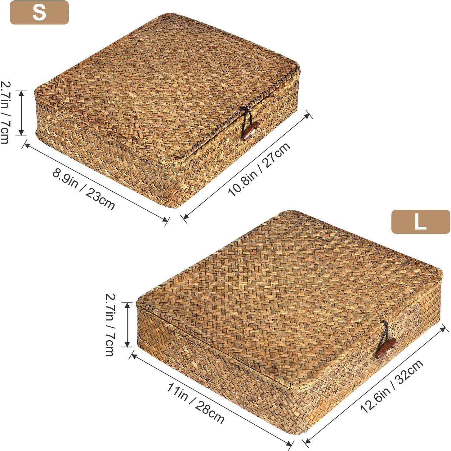 Juego de 2 Cestas de Almacenamiento FOSSORH de Hierba Marina