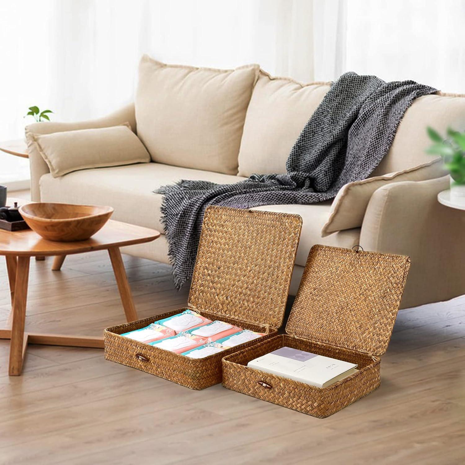 Juego de 2 Cestas de Almacenamiento FOSSORH de Hierba Marina