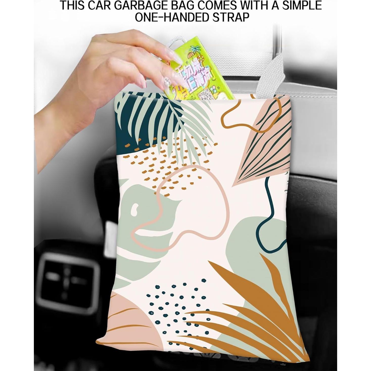 Basurero Colgante para Auto ANKVRP Hoja Boho Impermeable