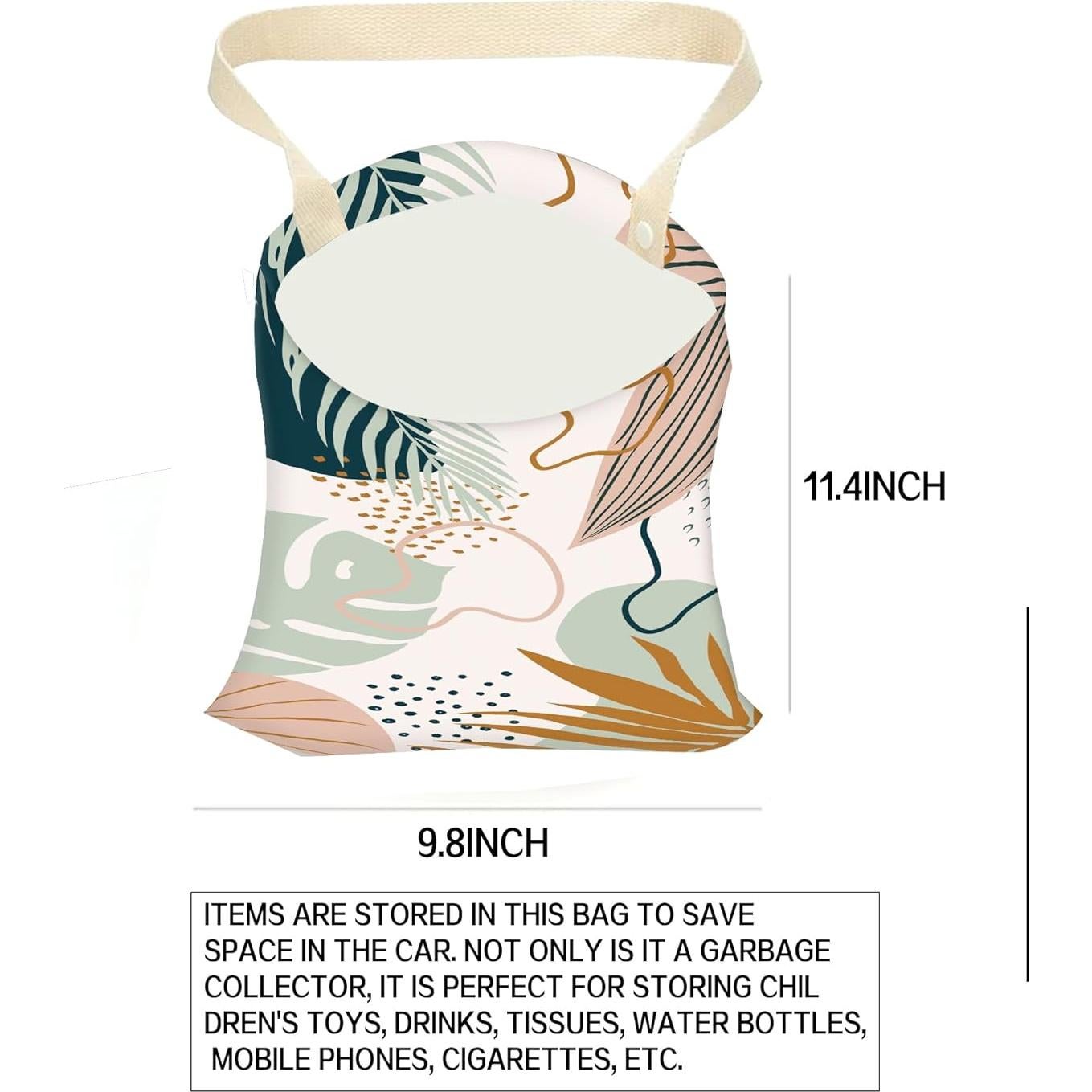 Basurero Colgante para Auto ANKVRP Hoja Boho Impermeable