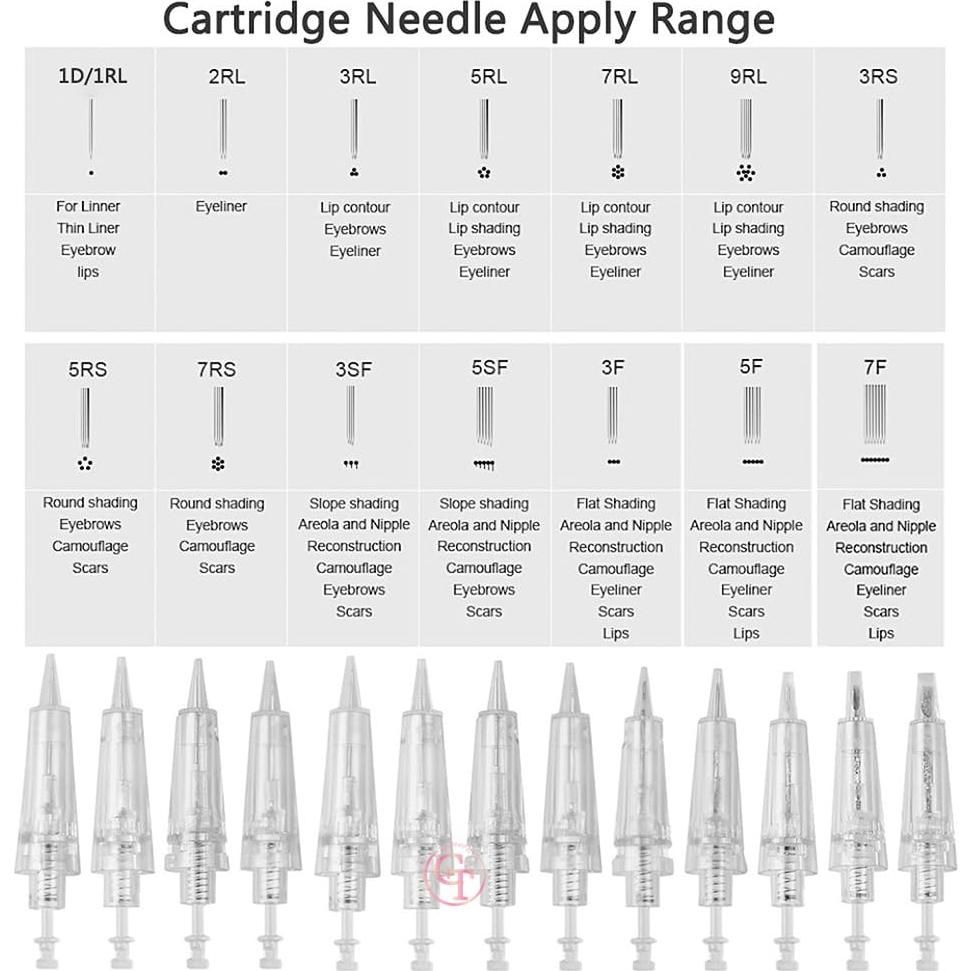 30 Agujas de Tatuaje Desechables TgoBeauty 0.18mm 1P para Maquillaje