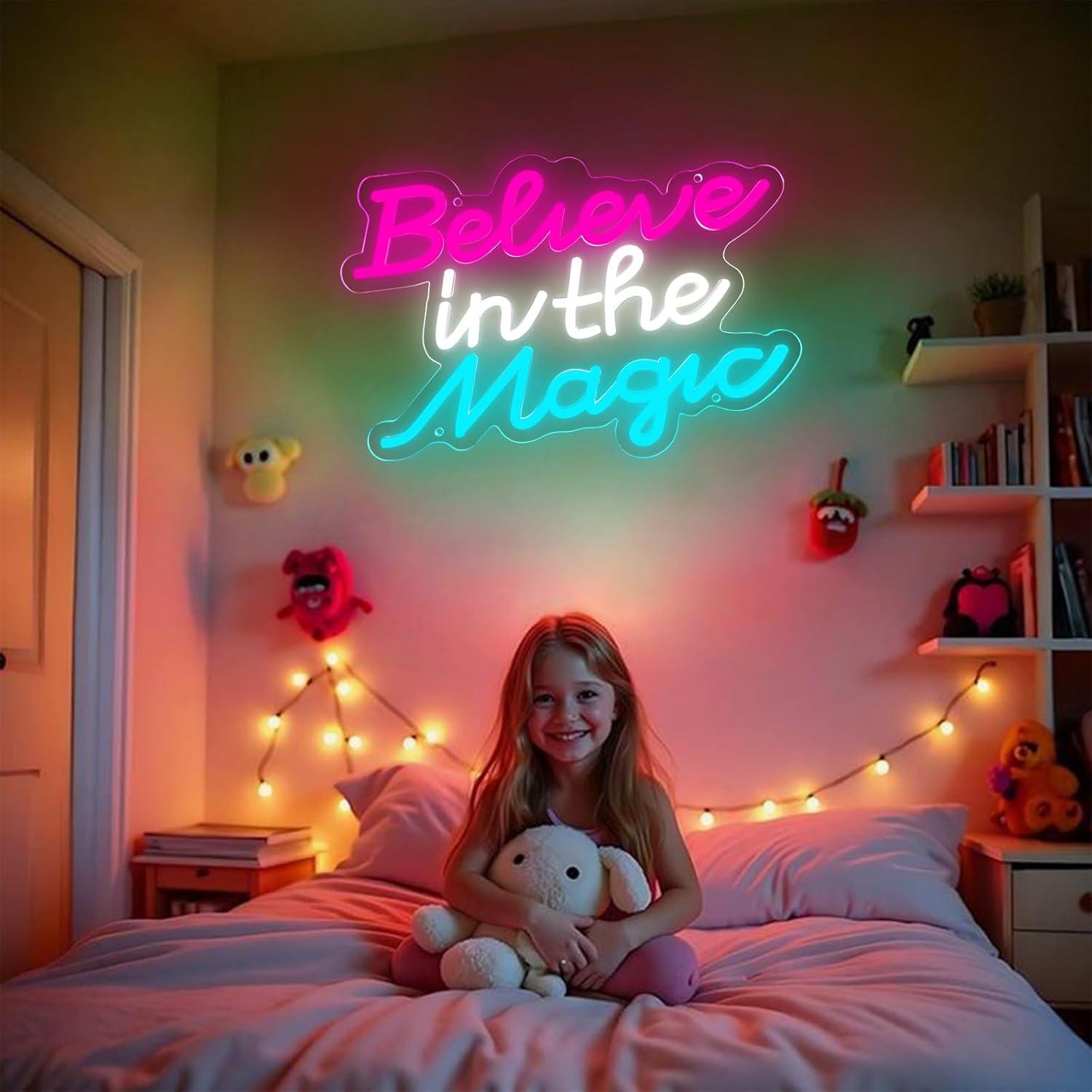 Letrero de Neón LED Cree en la Magia 34x24 cm AOOWSDX