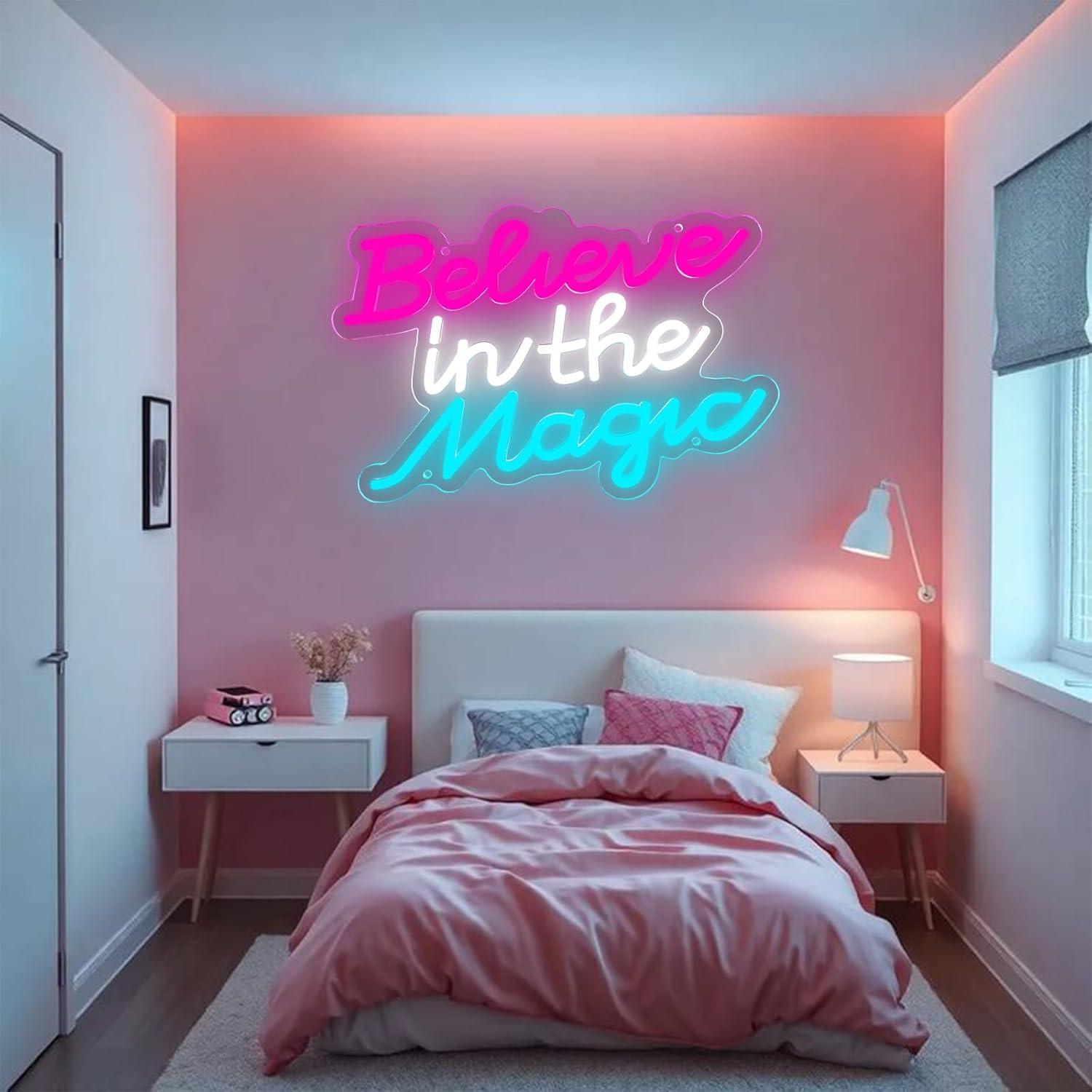 Letrero de Neón LED Cree en la Magia 34x24 cm AOOWSDX
