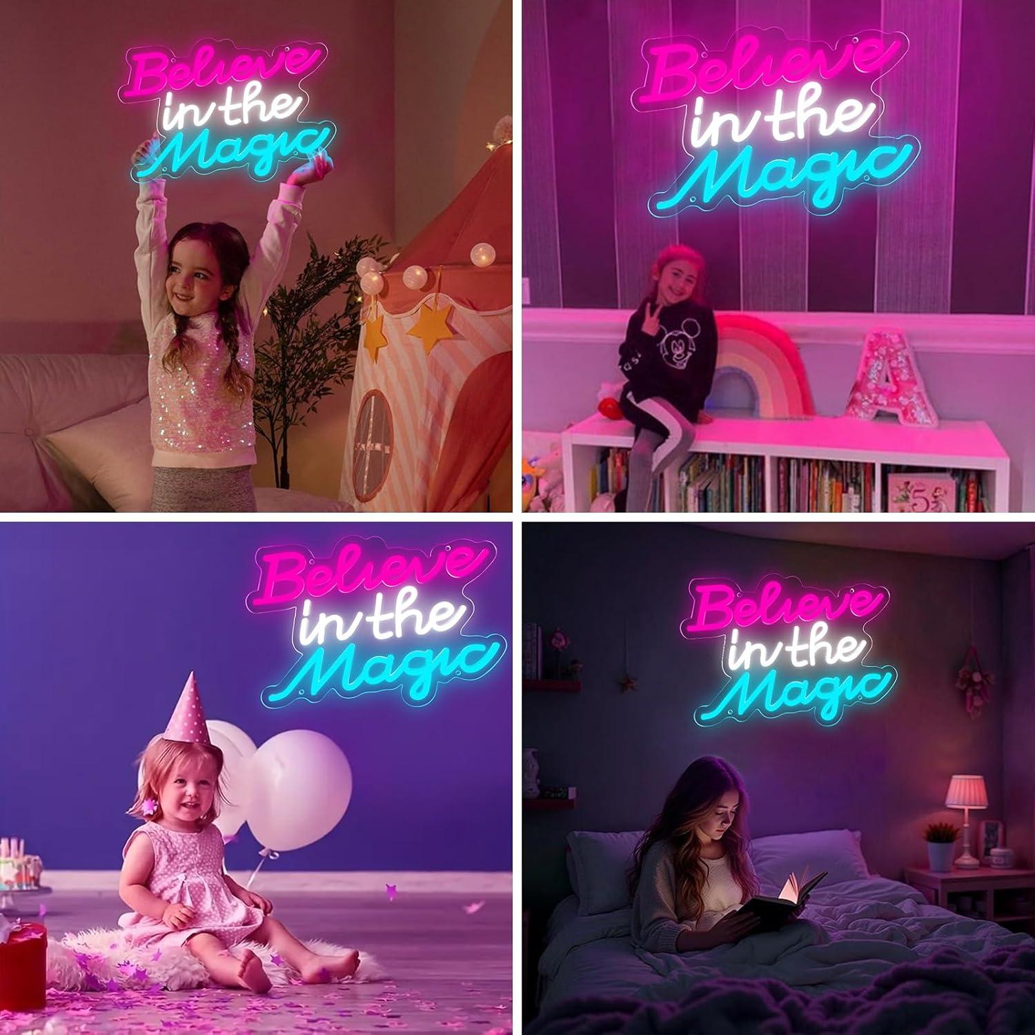 Letrero de Neón LED Cree en la Magia 34x24 cm AOOWSDX