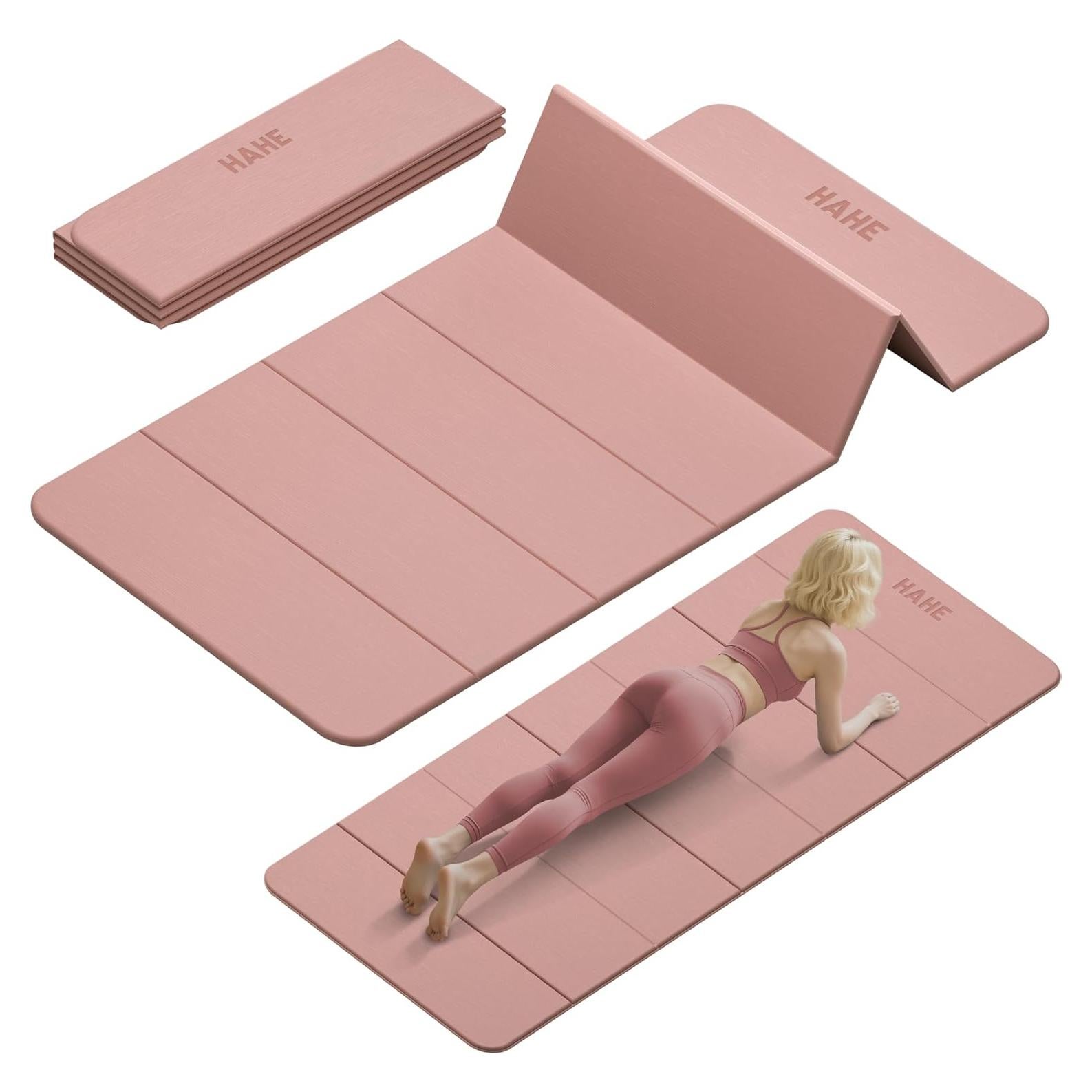 Alfombrilla de Yoga Plegable HAHE Rosa 188x81cm Antideslizante
