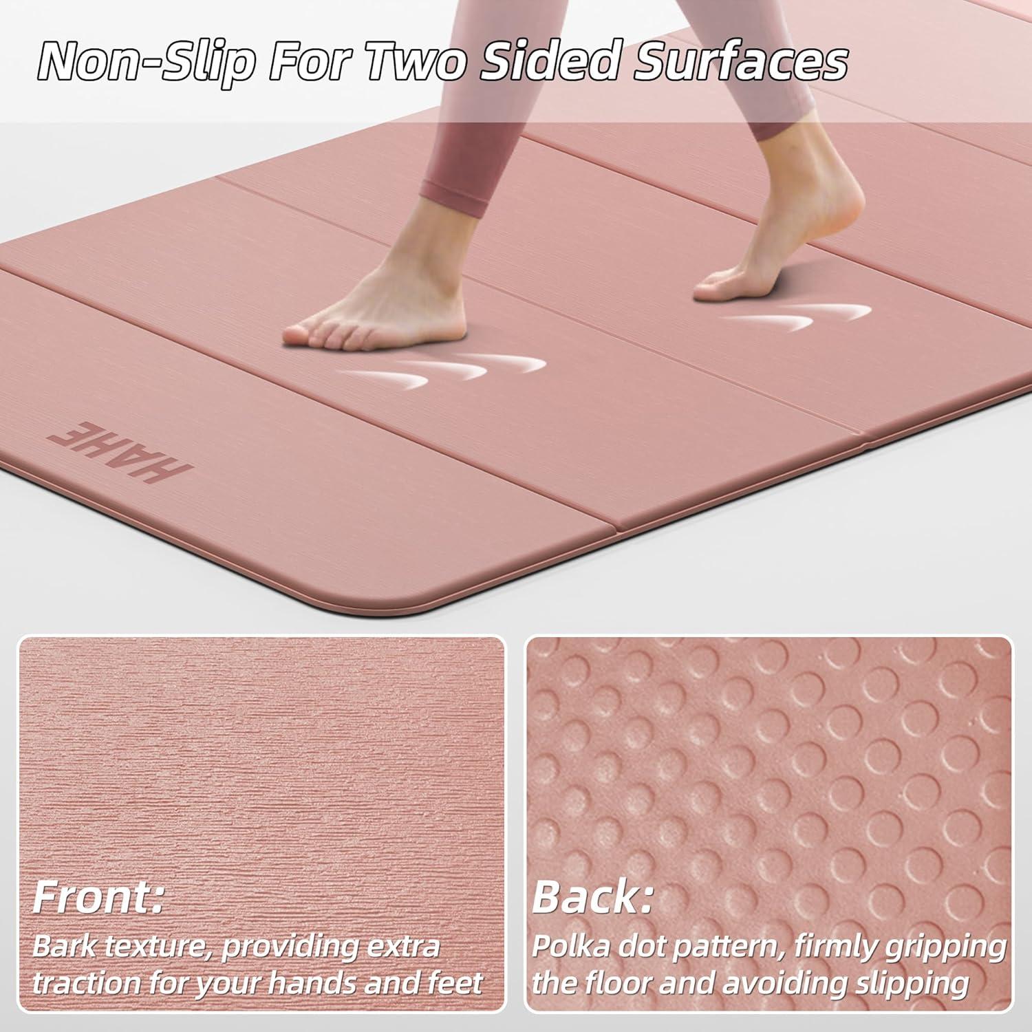 Alfombrilla de Yoga Plegable HAHE Rosa 188x81cm Antideslizante