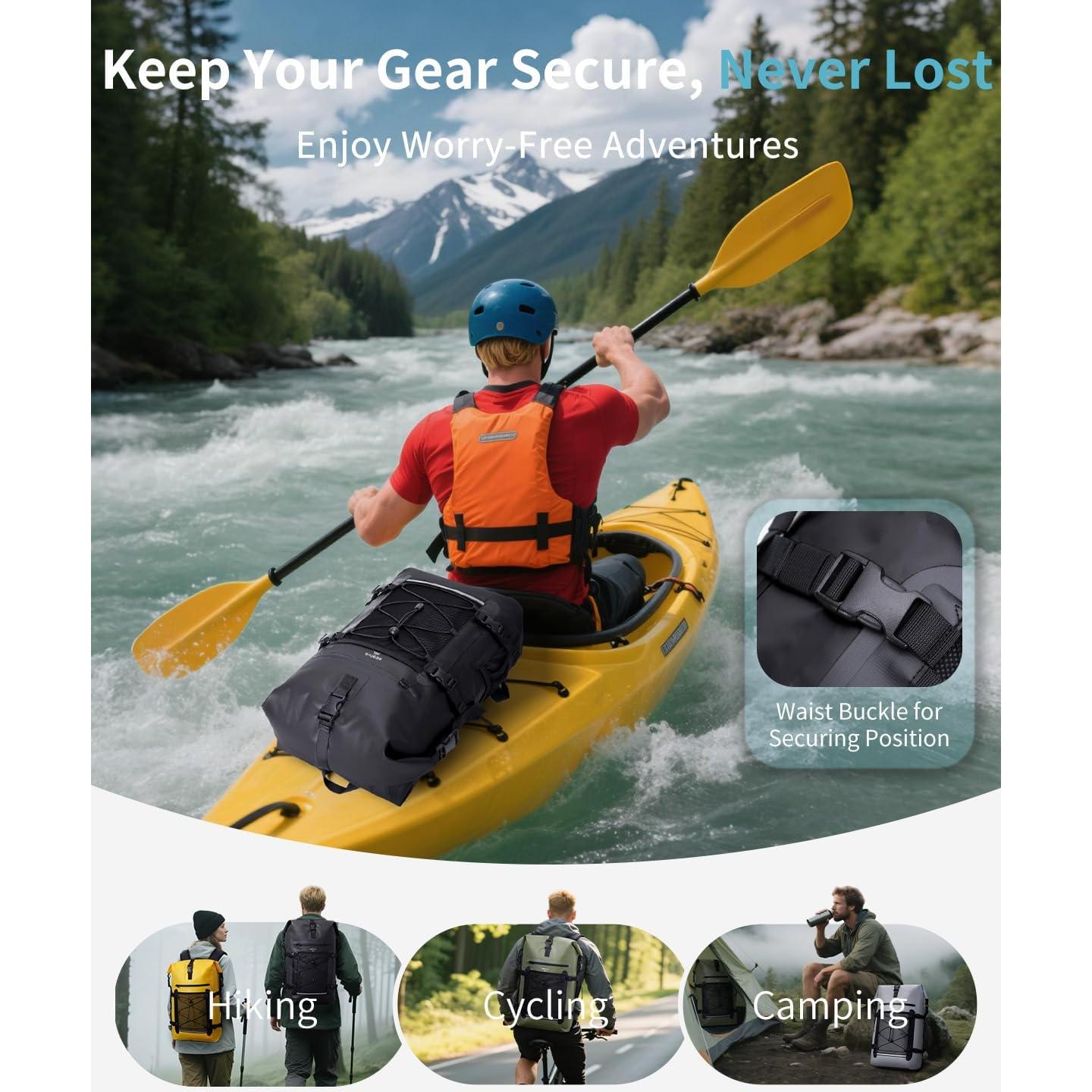 Mochila Impermeable ECOHUB 30L con Funda para Teléfono IPX8