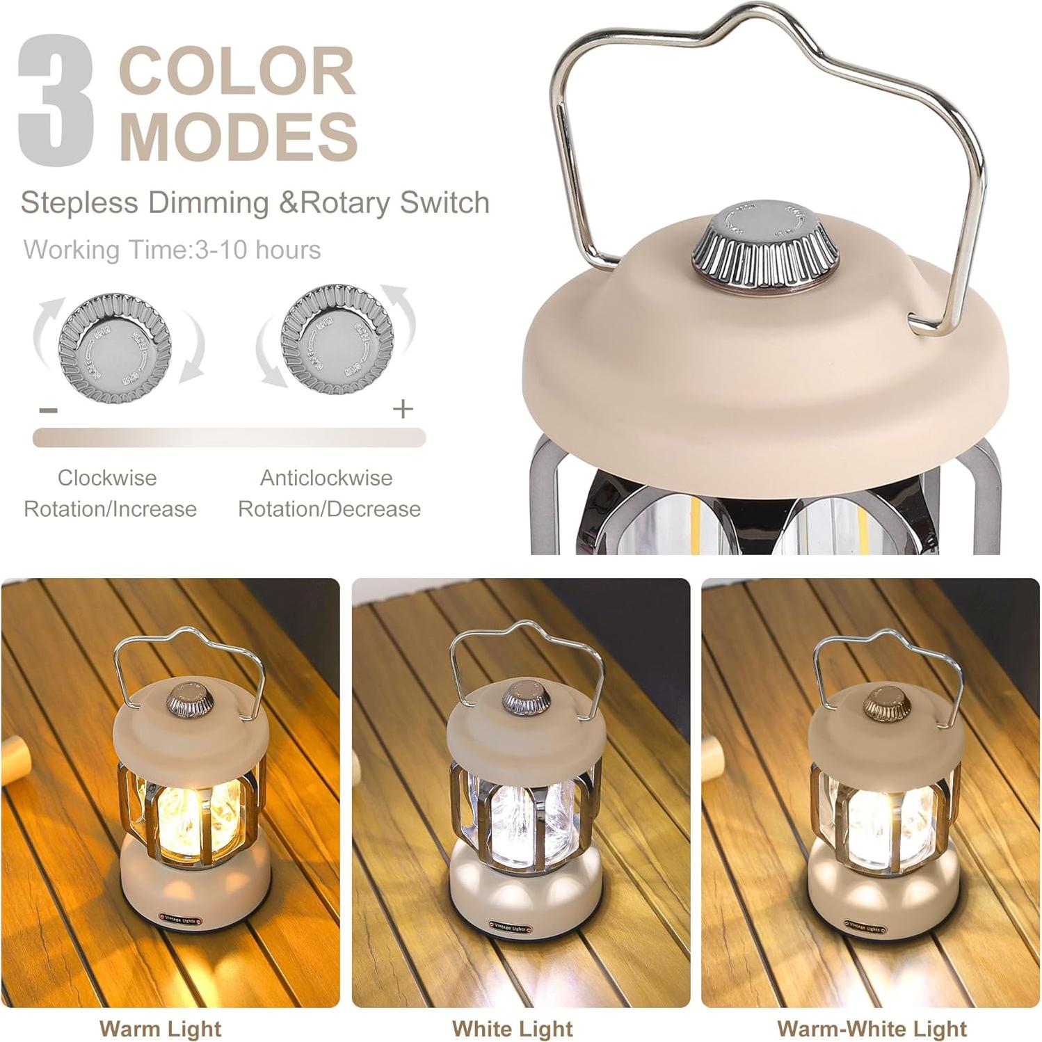 Linterna de Camping LED SEAMAGIC Retro Blanca 2000mAh