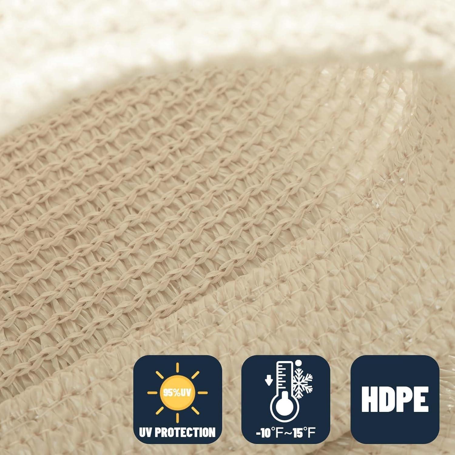 Vela Sombra Rectangular SUNNY GUARD 2.13m x 3.96m Crema Mantequilla