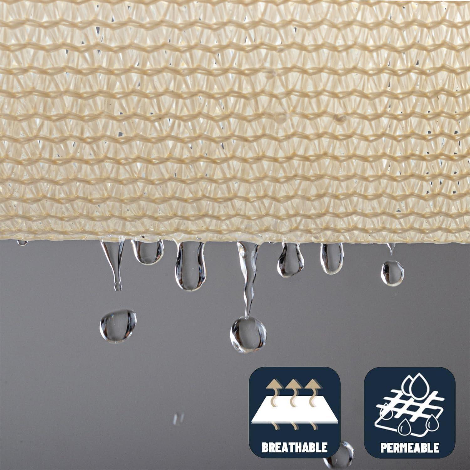 Vela Sombra Rectangular SUNNY GUARD 2.13m x 3.96m Crema Mantequilla