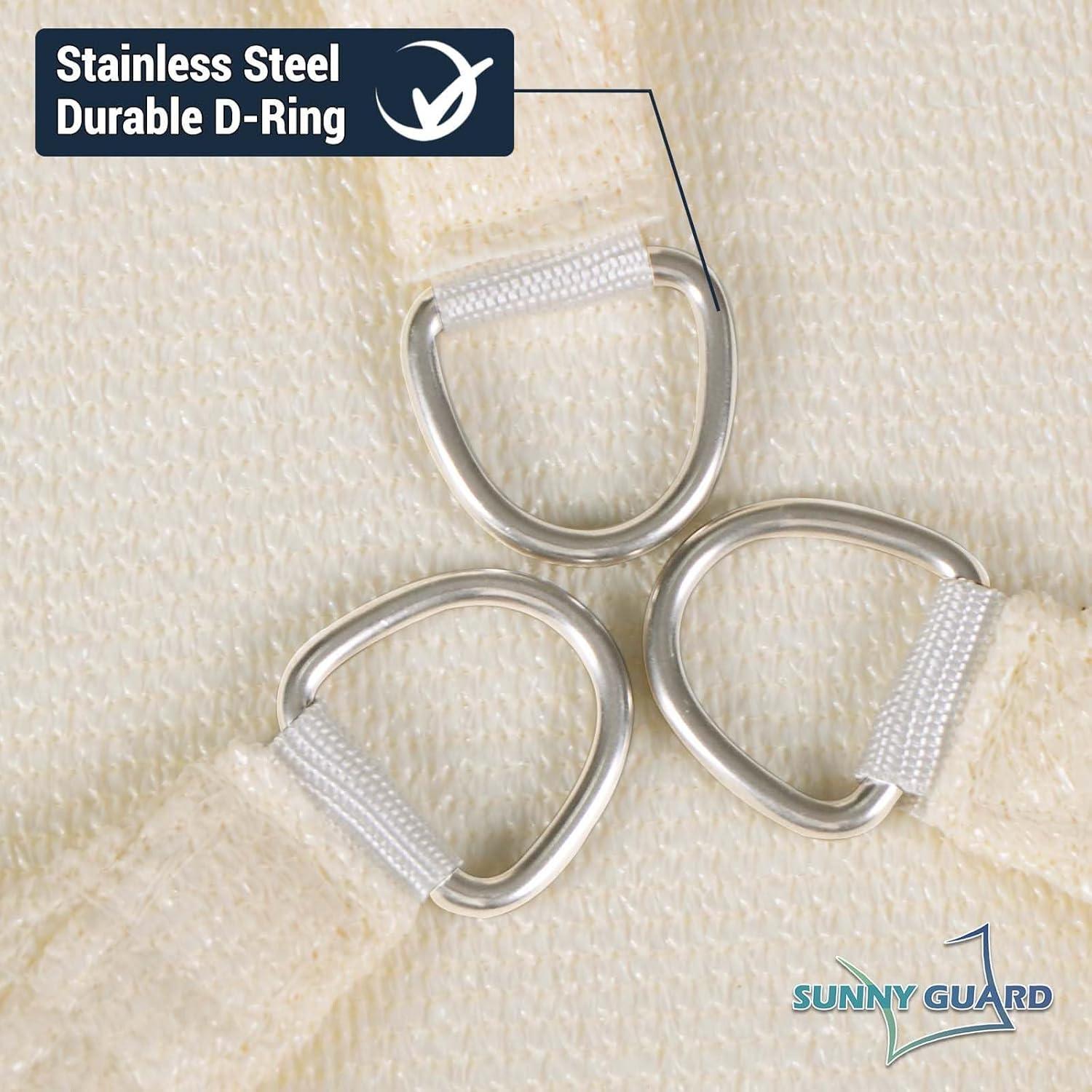 Vela Sombra Rectangular SUNNY GUARD 2.13m x 3.96m Crema Mantequilla