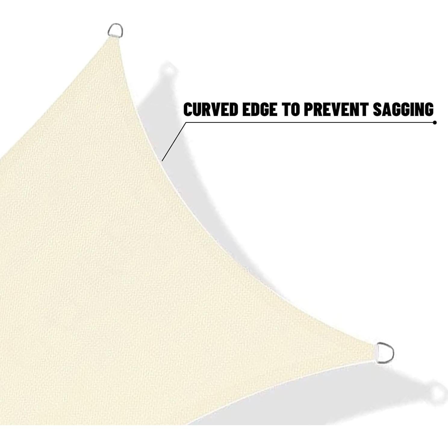 Vela Sombra Rectangular SUNNY GUARD 2.13m x 3.96m Crema Mantequilla