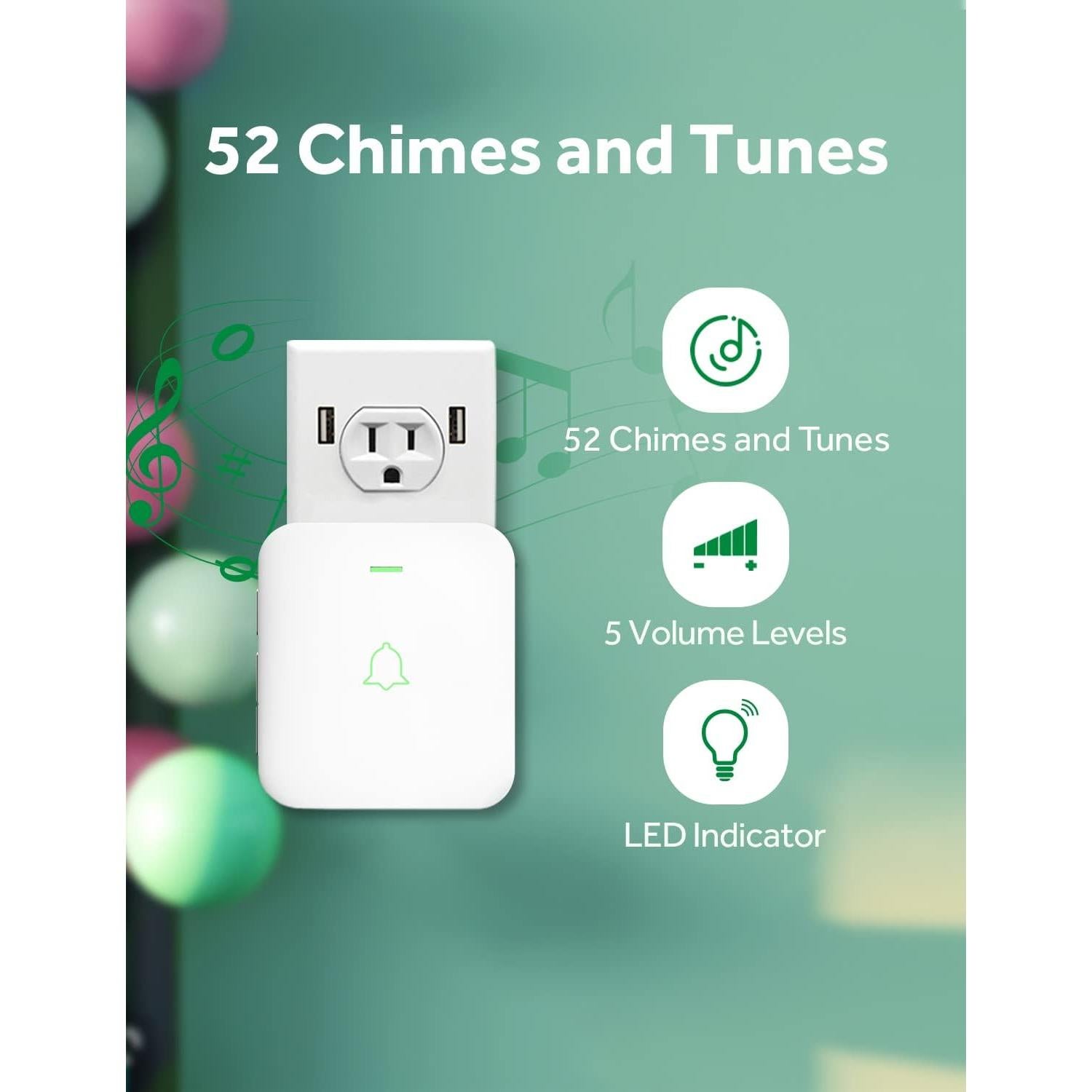 Timbre Inalámbrico AVANTEK CW-12 1000 Pies 52 Melodías