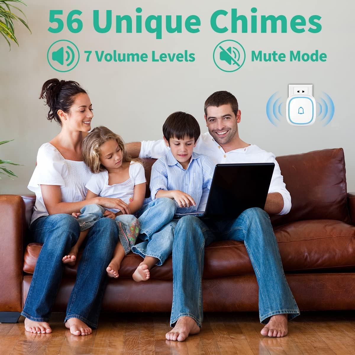 Timbre Inalámbrico LetsWill LDB-C12 1000ft IP66 56 Tonos