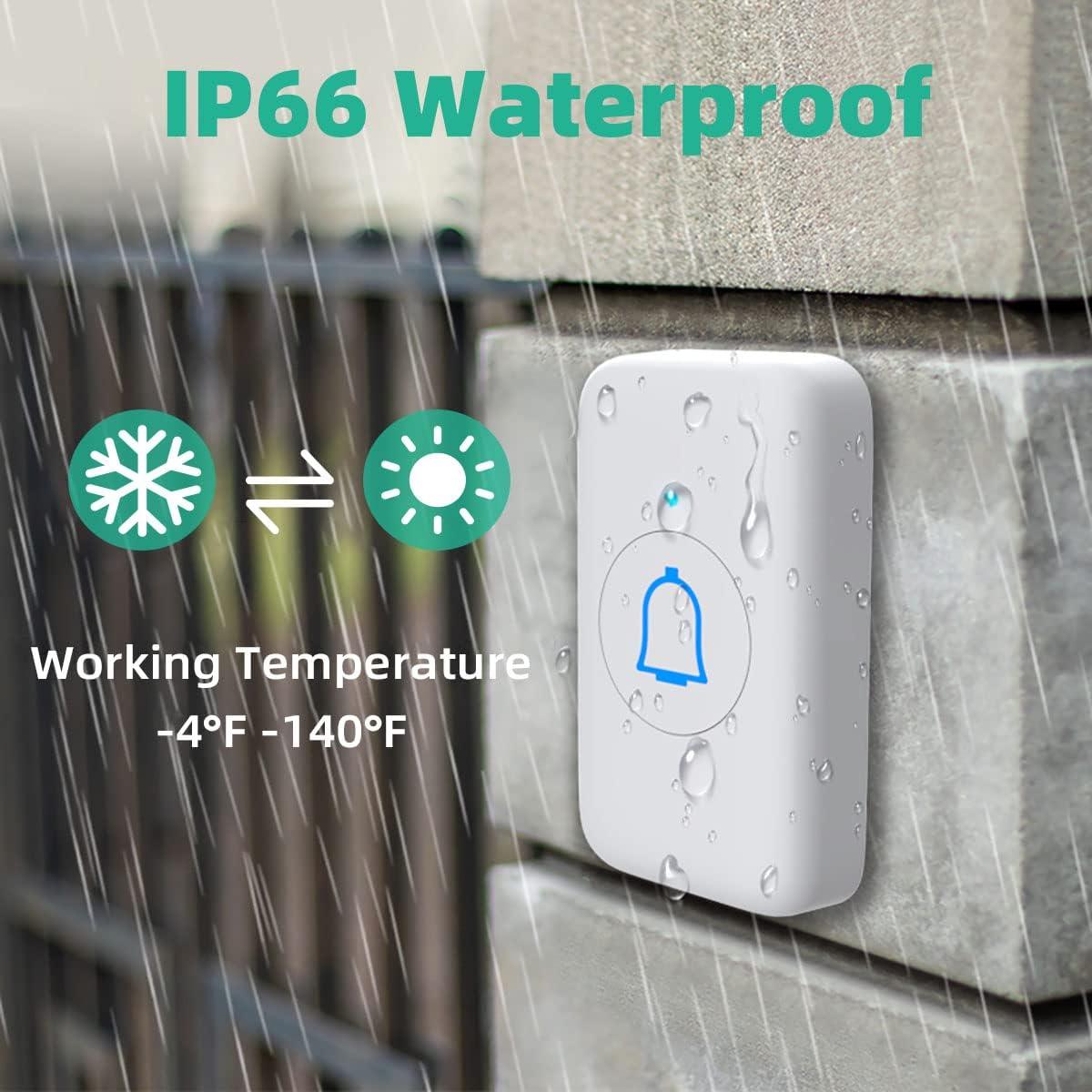 Timbre Inalámbrico LetsWill LDB-C12 1000ft IP66 56 Tonos