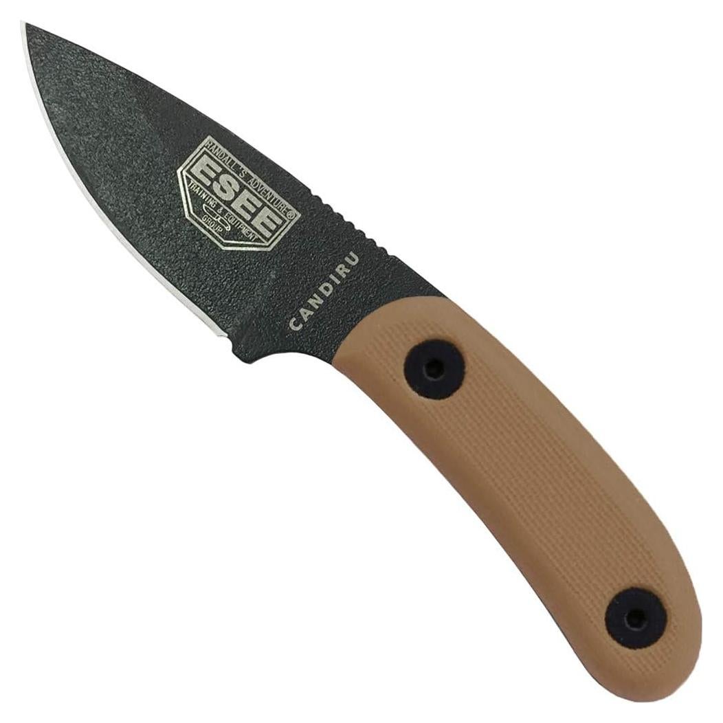 Cuchillo ESEE Candiru Negro 13cm Acero 1095 con Funda