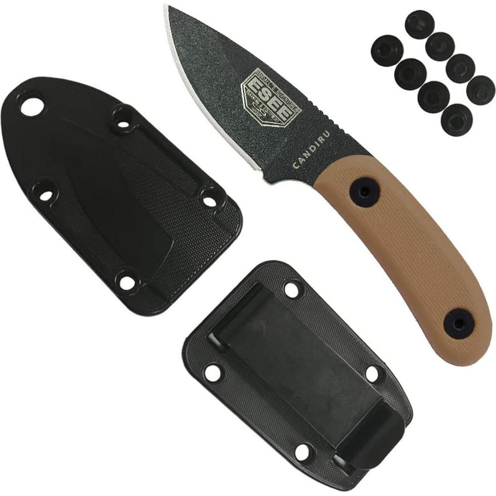 Cuchillo ESEE Candiru Negro 13cm Acero 1095 con Funda