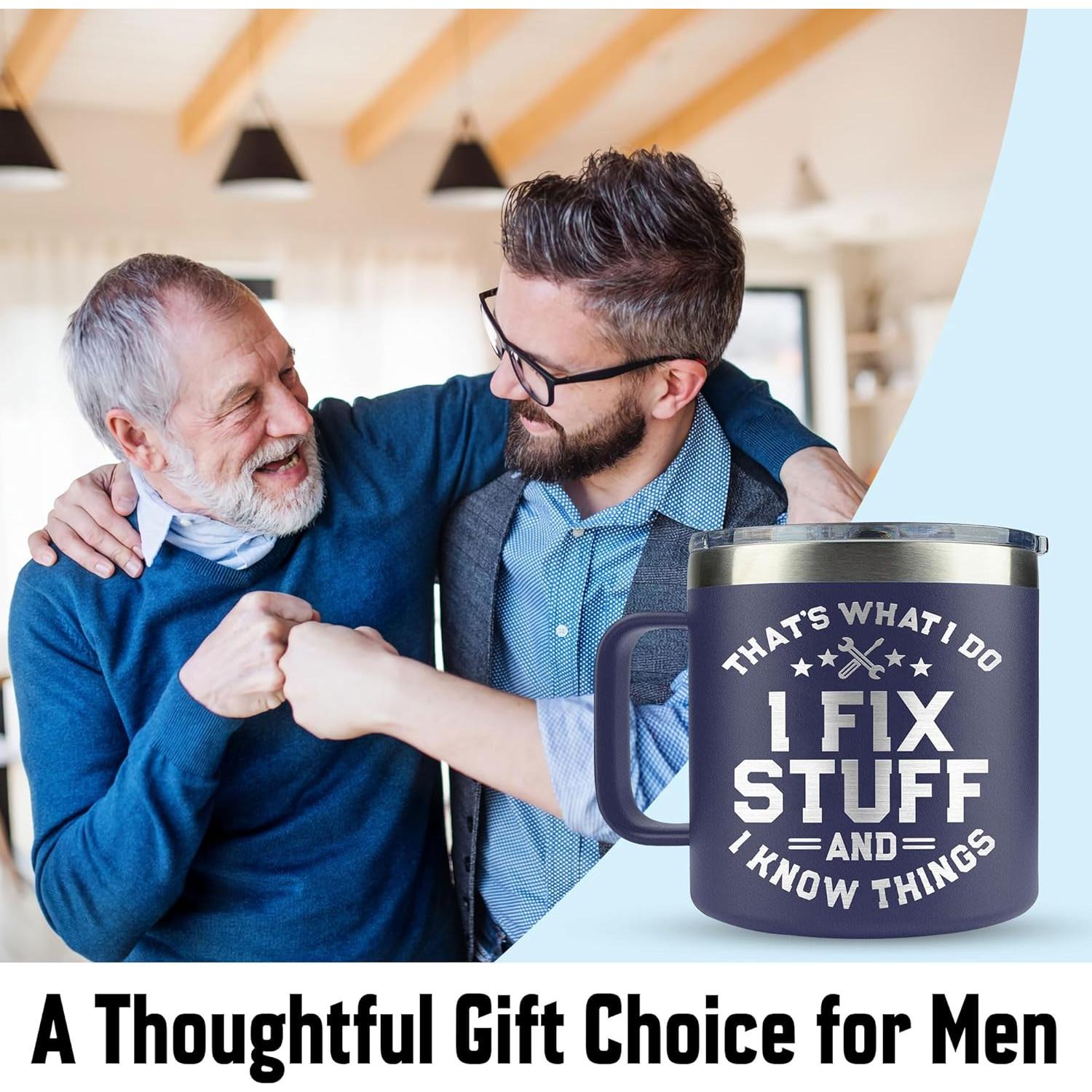 Taza de Acero Inoxidable VIWIS 14Oz para Hombres - Regalos Cumpleaños y Navidad