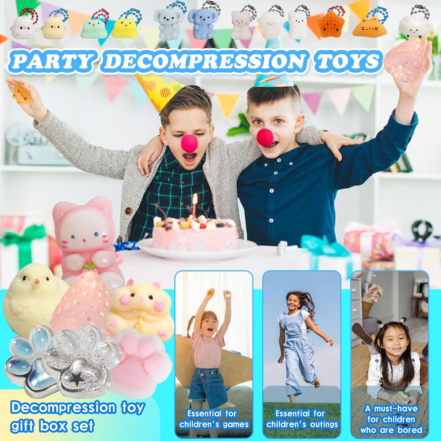 Kit de Juguetes Antiestrés Squishy 19 Piezas - 7 Grandes + 12 Pequeños