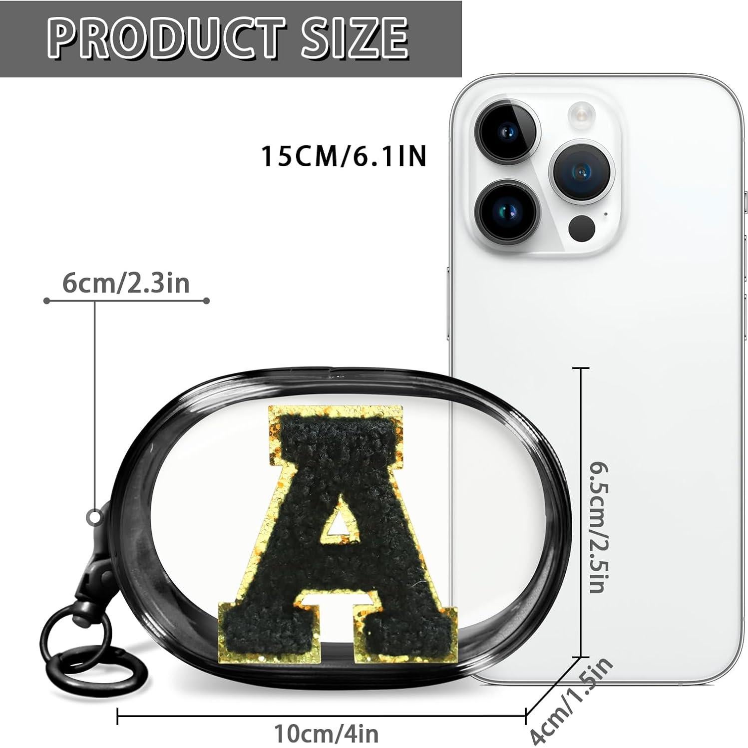 Bolsa de Maquillaje Pequeña PVC Transparente con Inicial Personalizada