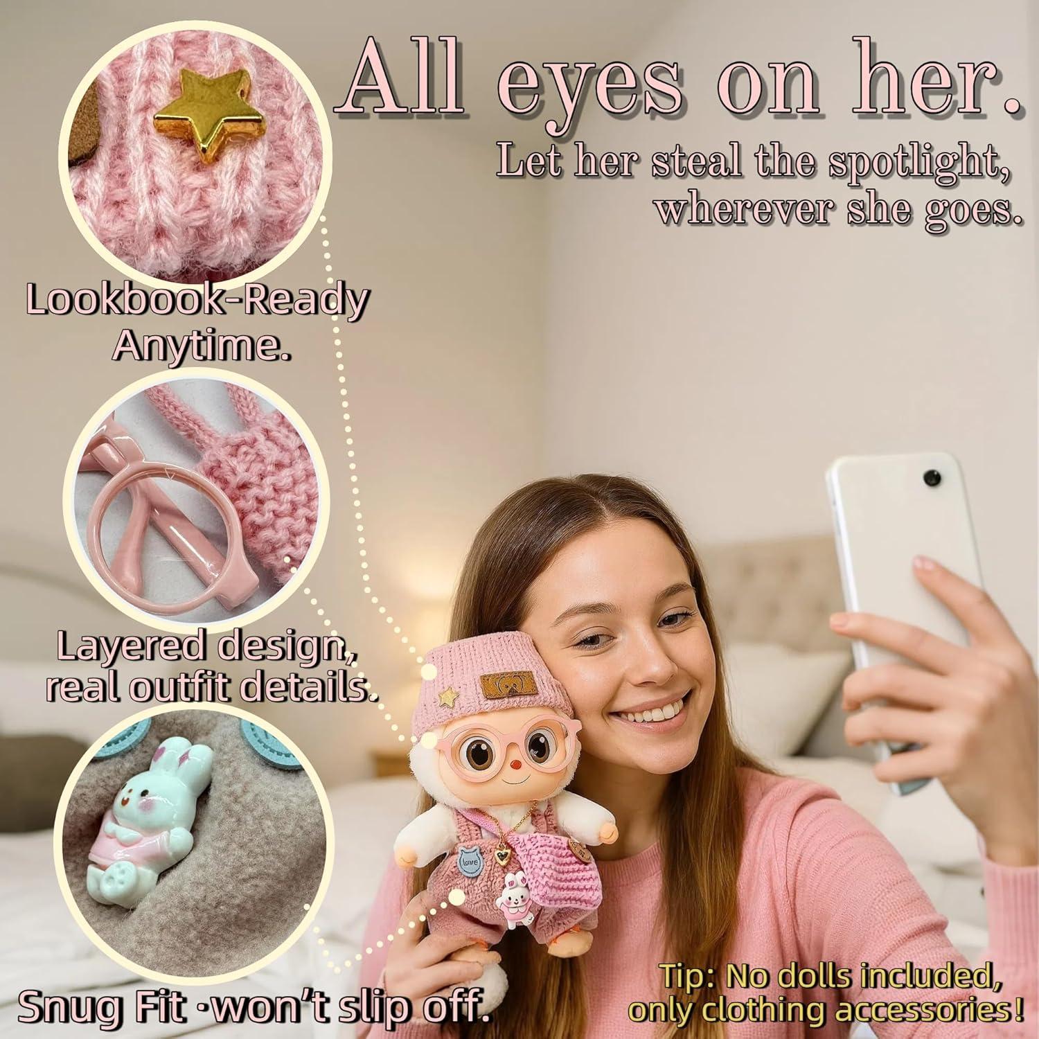 Conjunto Sweetheart Rosa para Muñeca de 17cm - 6 Piezas