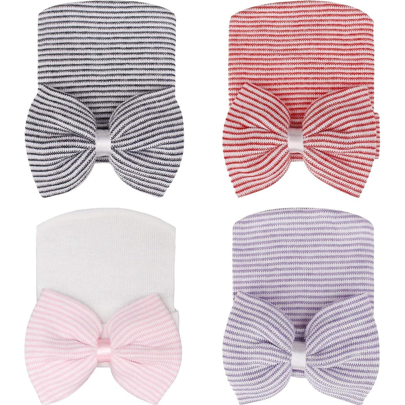 Sombreros de Hospital para Recién Nacidos DRESHOW - 4 Paquete