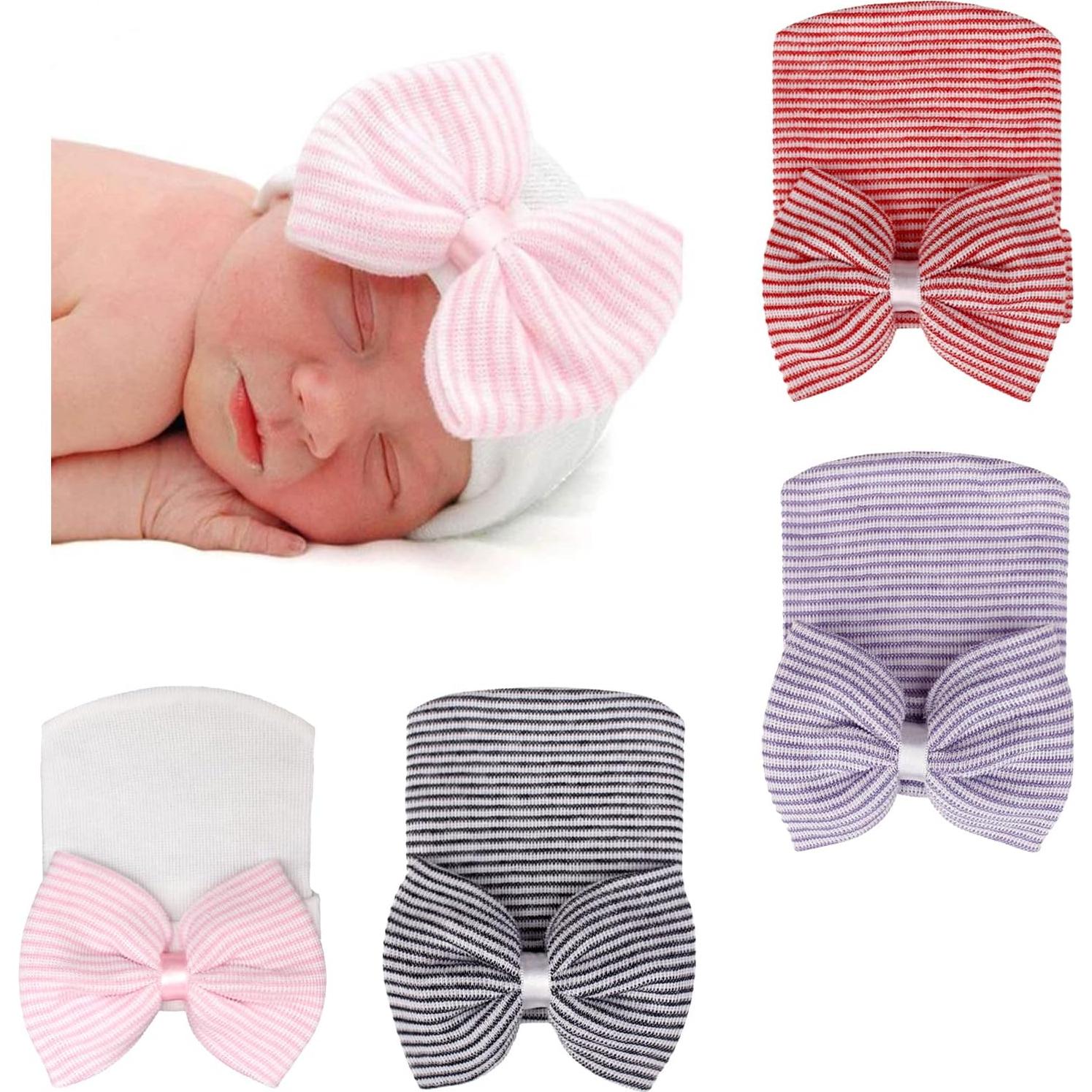 Sombreros de Hospital para Recién Nacidos DRESHOW - 4 Paquete