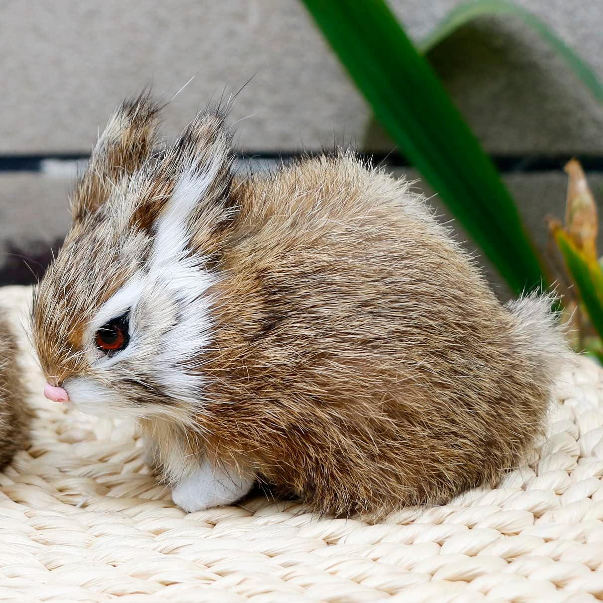 Paquete de 2 Conejos de Pascua Peludos Decorativos 10x14cm