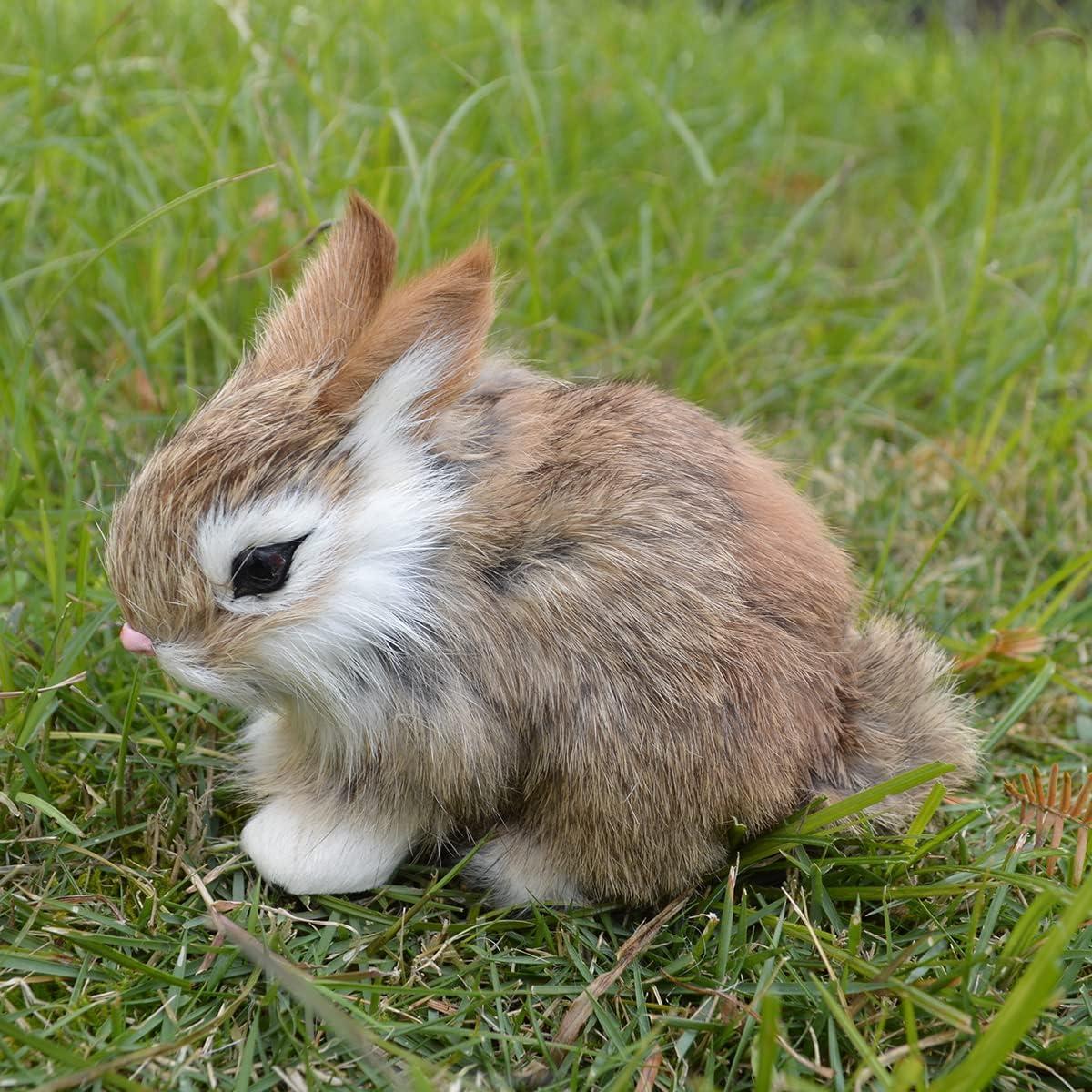 Paquete de 2 Conejos de Pascua Peludos Decorativos 10x14cm
