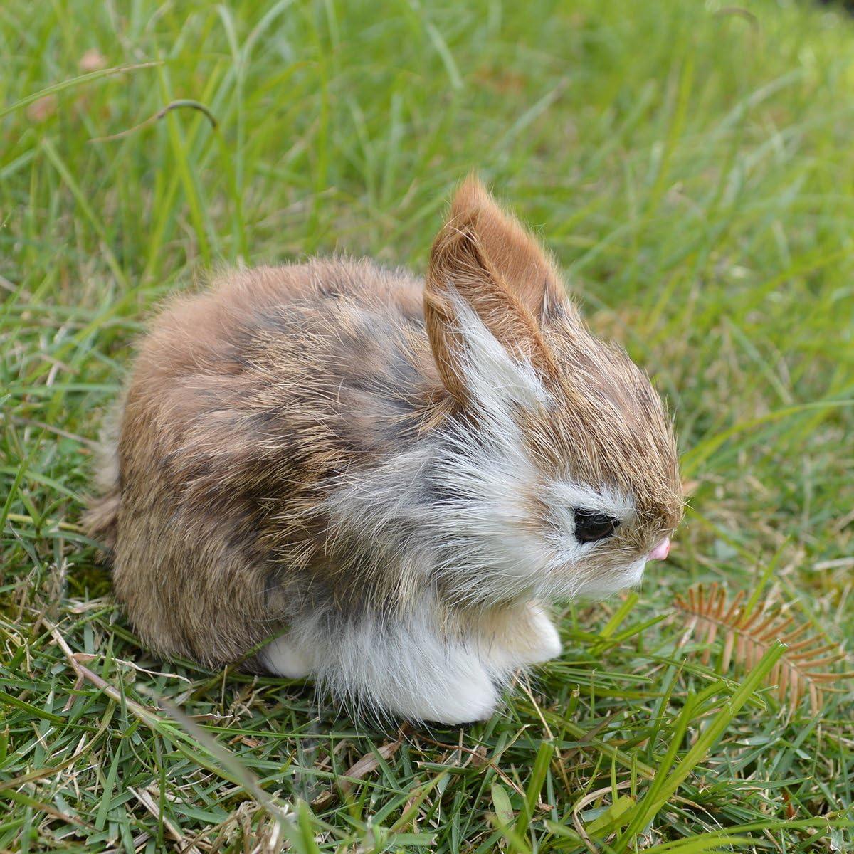 Paquete de 2 Conejos de Pascua Peludos Decorativos 10x14cm