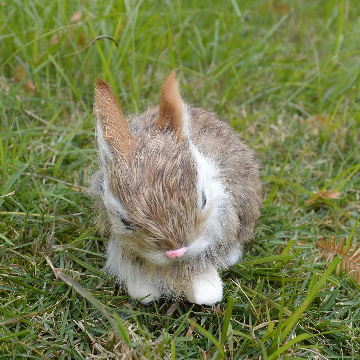 Paquete de 2 Conejos de Pascua Peludos Decorativos 10x14cm