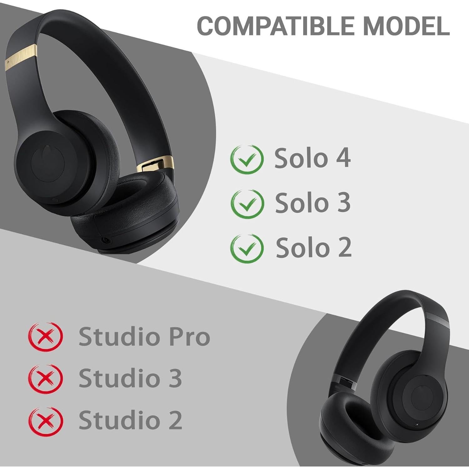 Cubierta de Silicona para Almohadillas Beats Solo 4/3 - Negro