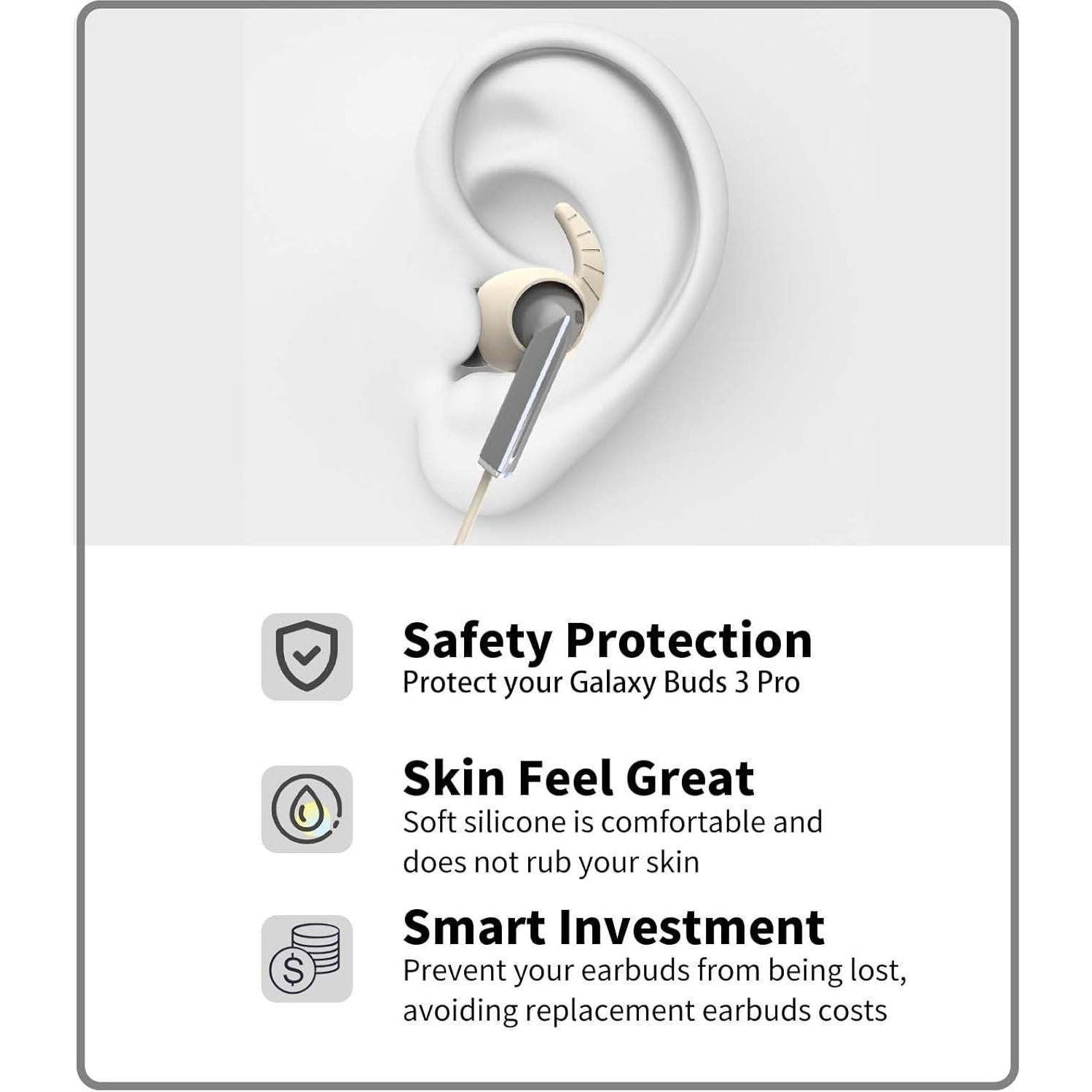 Correa Antipérdida de Silicona para Galaxy Buds 3 Pro - Albaricoque