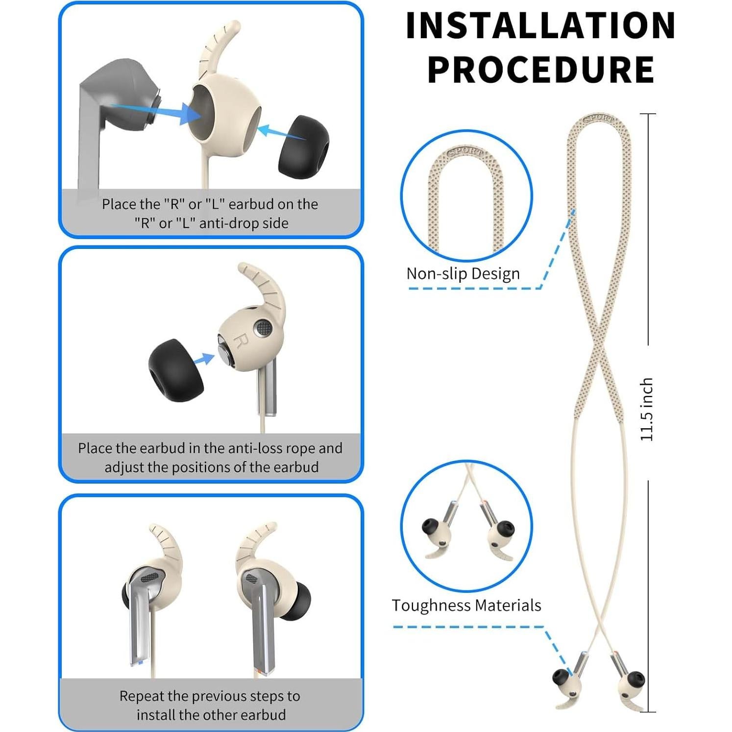 Correa Antipérdida de Silicona para Galaxy Buds 3 Pro - Albaricoque