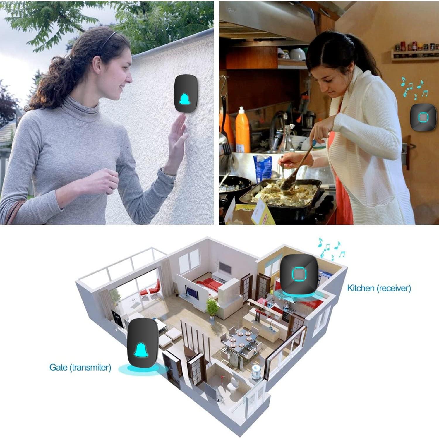 Timbre Inalámbrico Lovin Product Negro 36 Tonos 1000 m