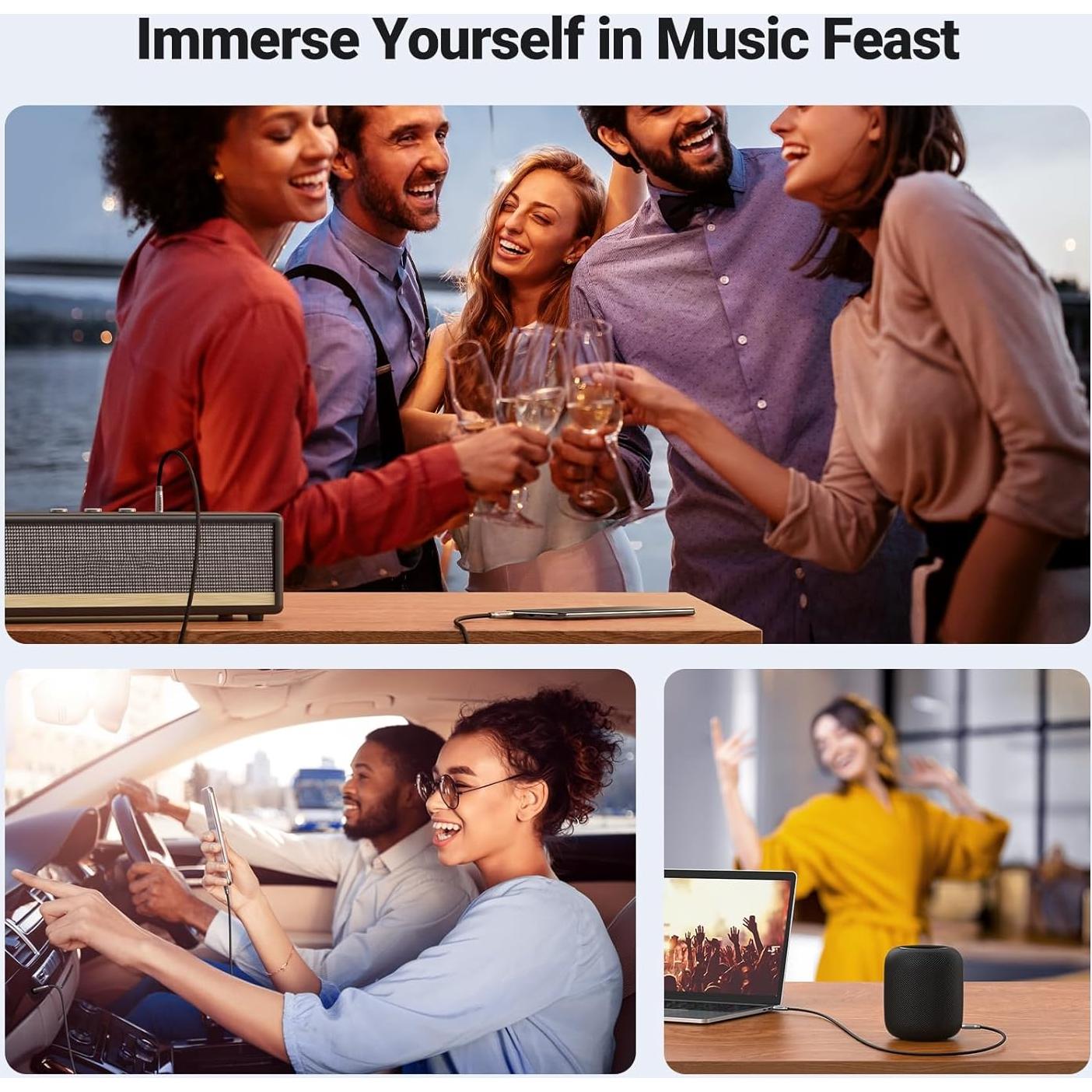 Cable de Audio UGREEN 3.5mm Macho a Macho 0.46m Nylon