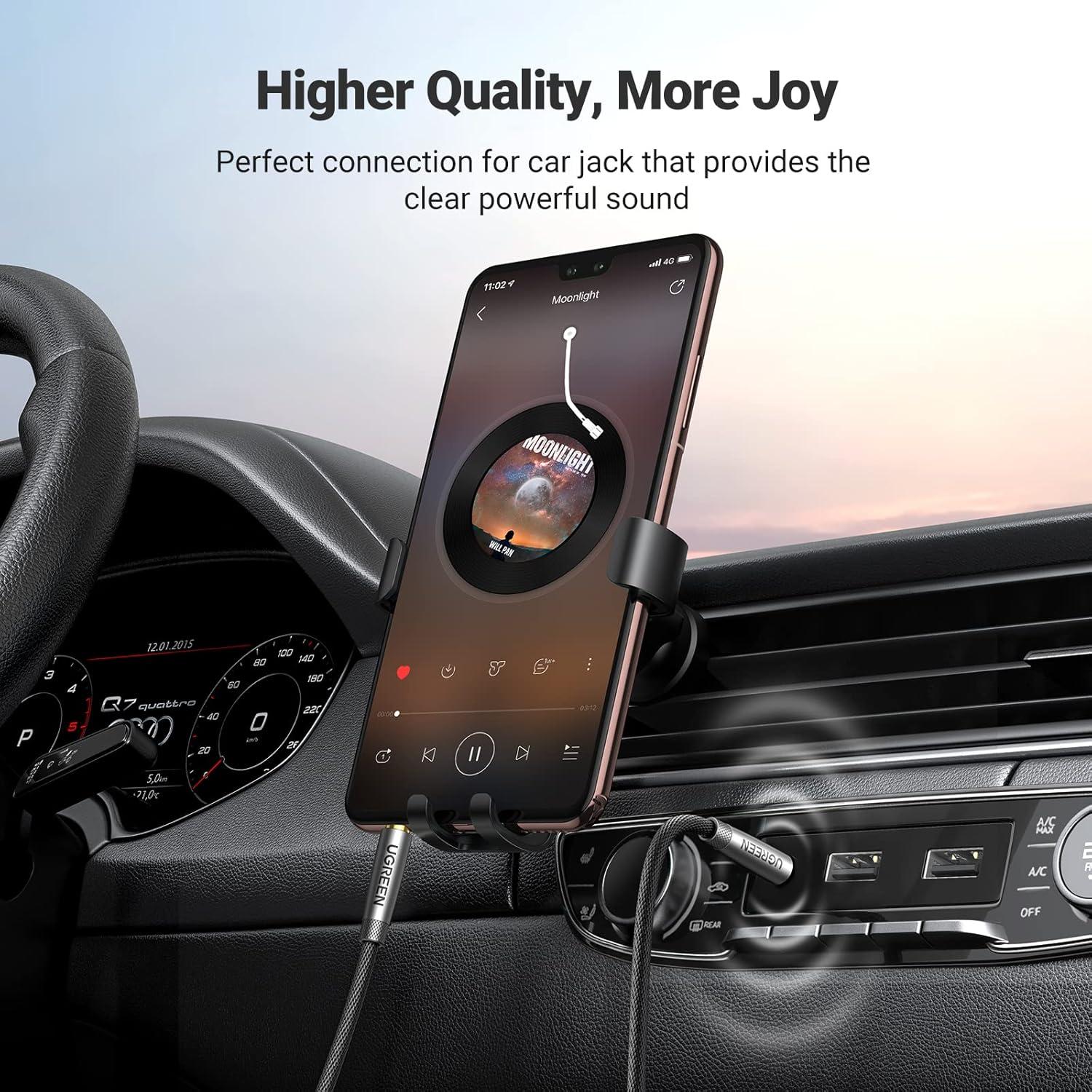 Cable de Audio UGREEN 3.5mm Macho a Macho 0.46m Nylon