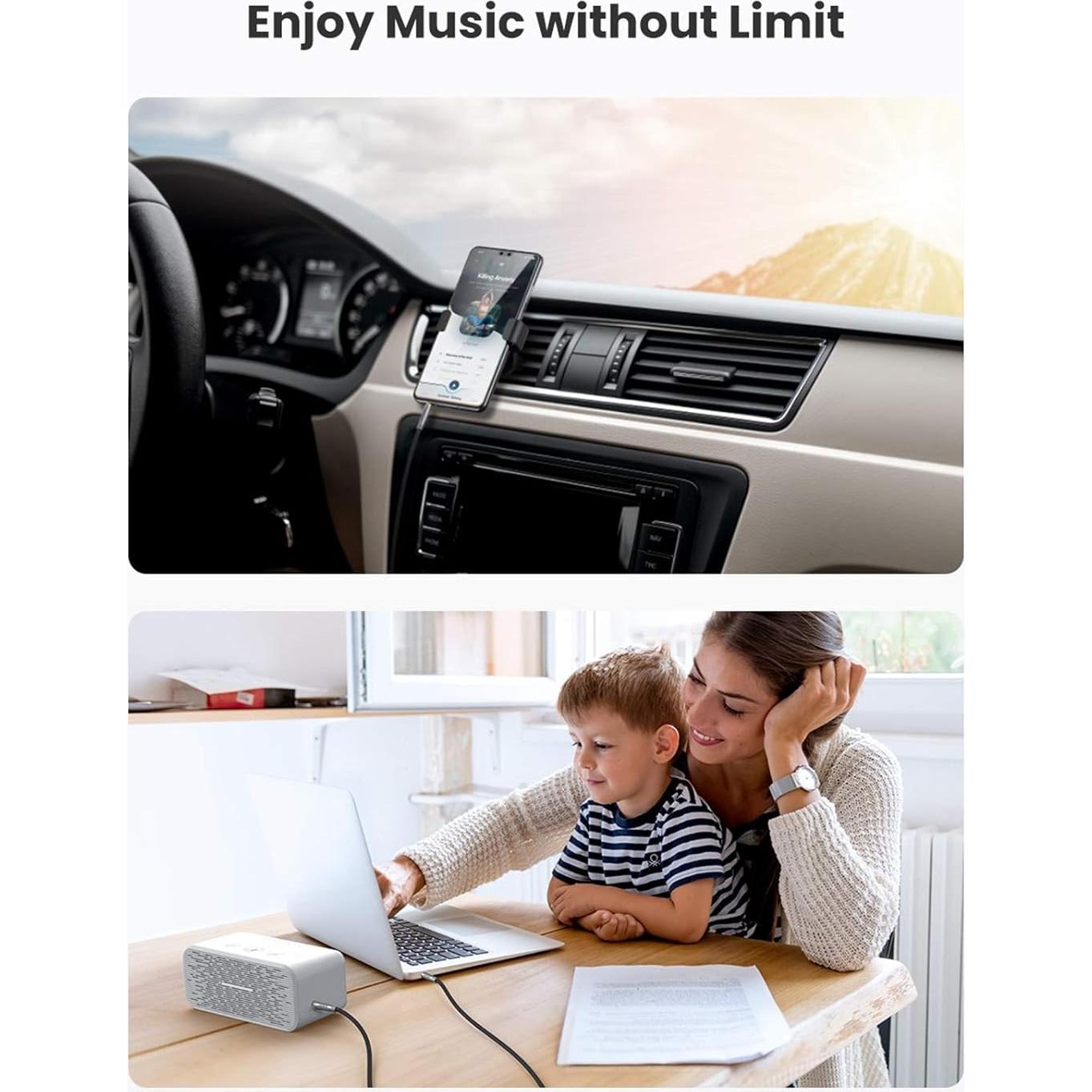 Cable de Audio UGREEN 3.5mm Macho a Macho 0.46m Nylon