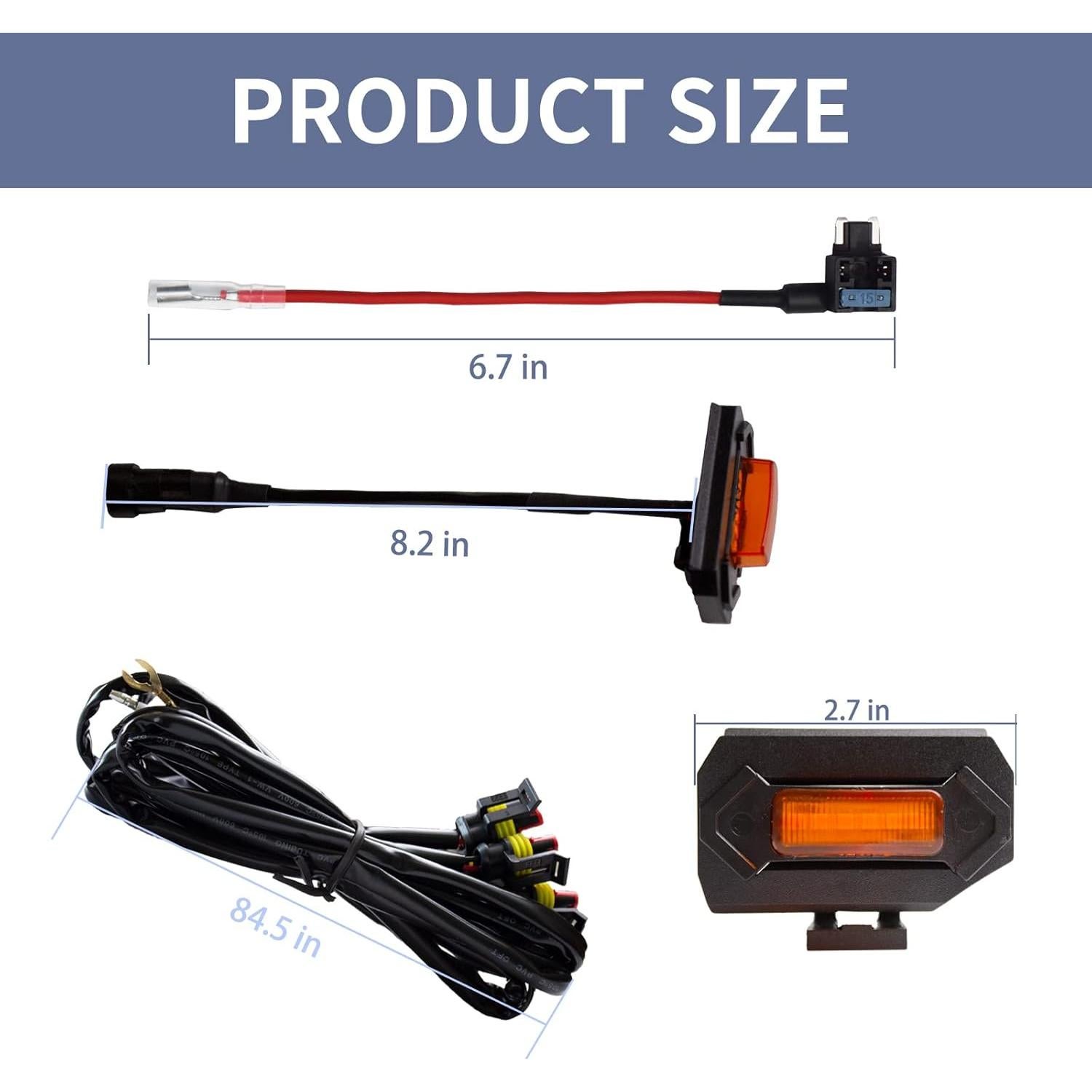 Luces de Parrilla LED MUHEVNEE Ámbar para Toyota Tacoma 2020-2023