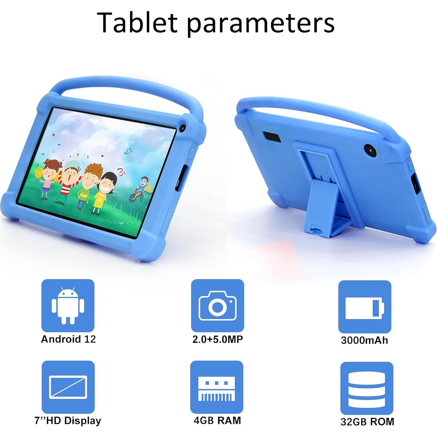 Tableta ATOZEE para Niños 7" 4GB RAM 32GB Android Control Parental