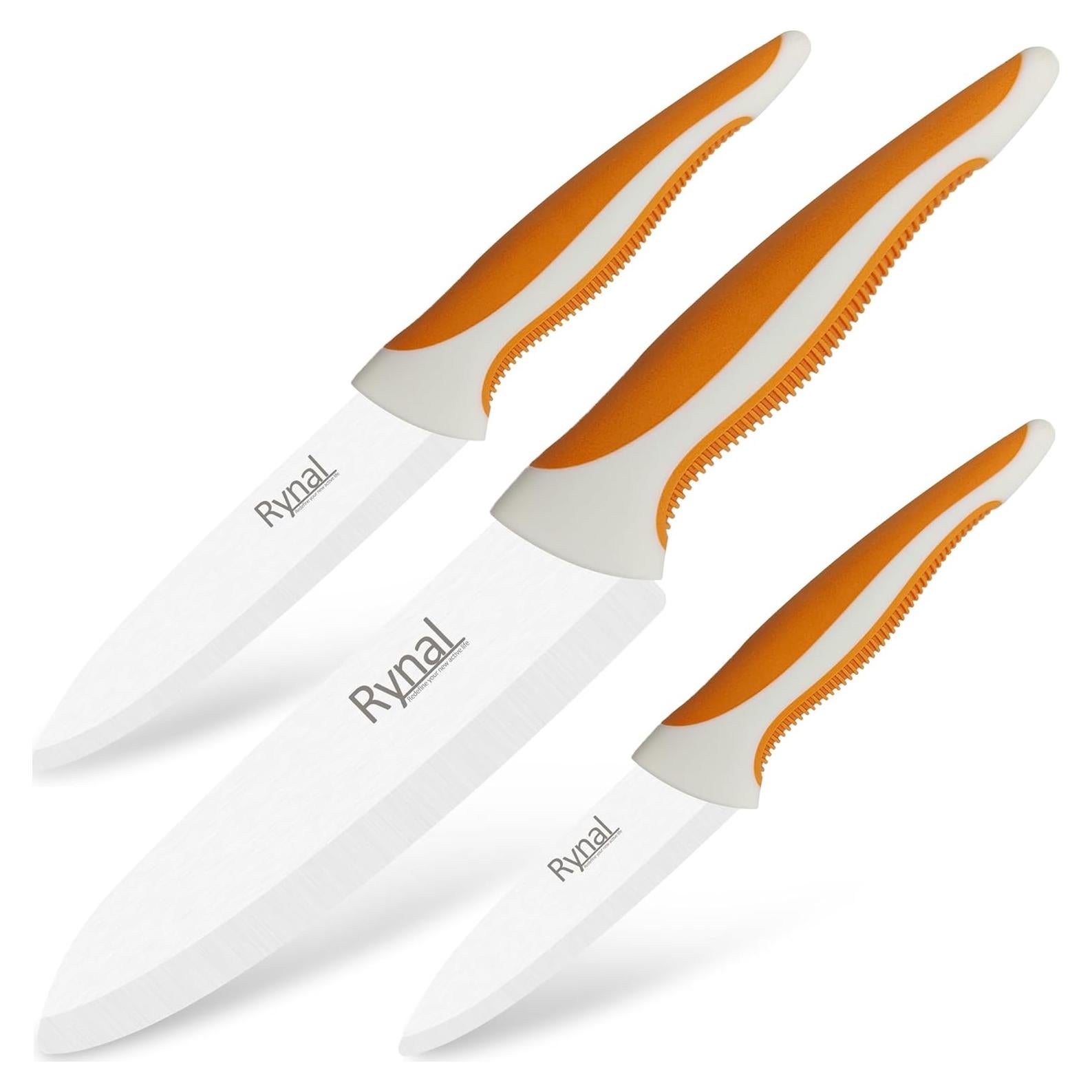 Cuchillo de Cerámica Rynal Santoku 5.5" Juego 3 Piezas