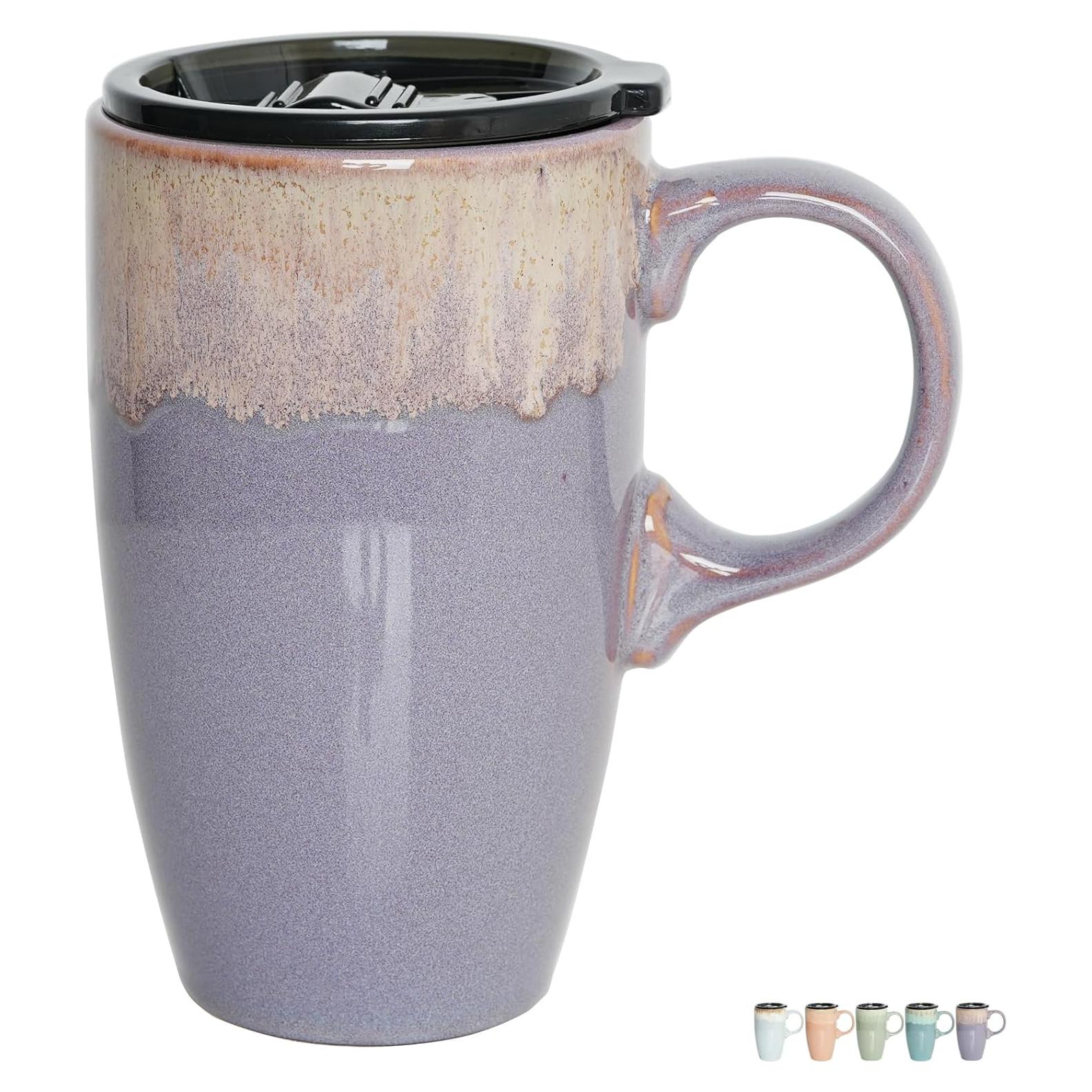 Taza de Viaje Cerámica Bosmarlin 532 ml Púrpura Profundo