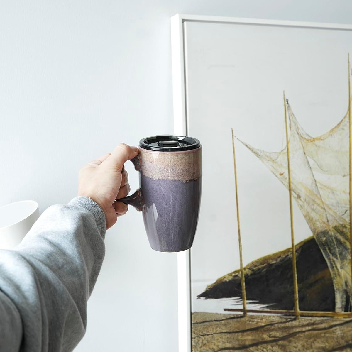 Taza de Viaje Cerámica Bosmarlin 532 ml Púrpura Profundo